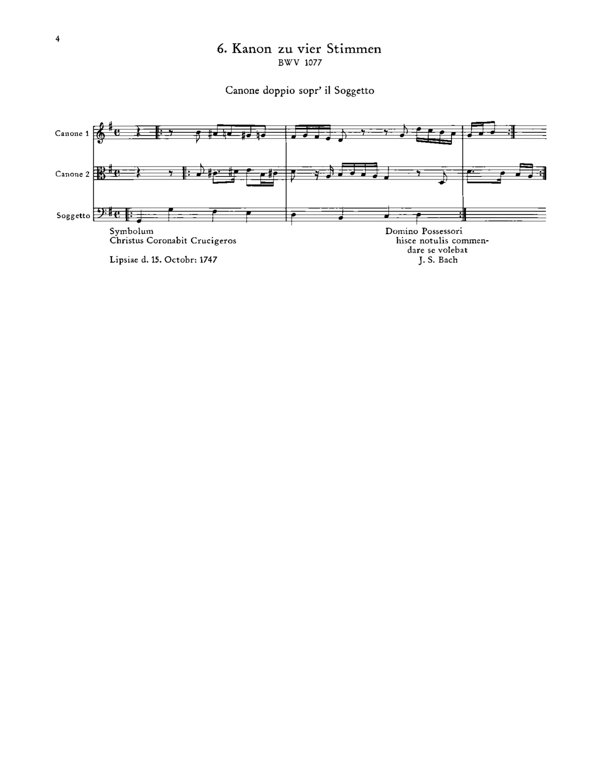 Kanon zu vier Stimmen - Page 1