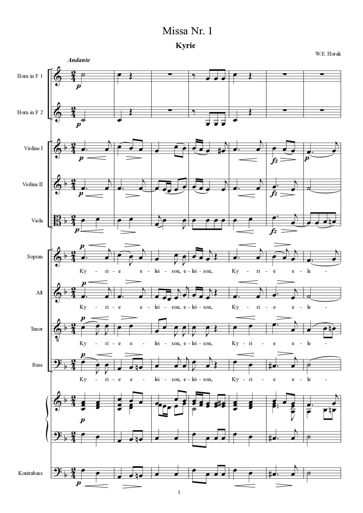 Missa No. 1 in F Major - Page 1