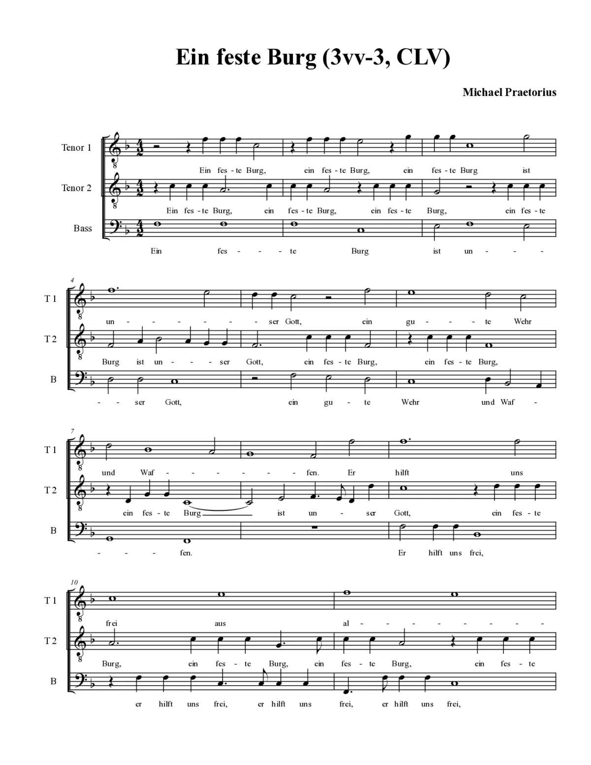 Ein feste Burg (3vv-3,CLV) - Page 1