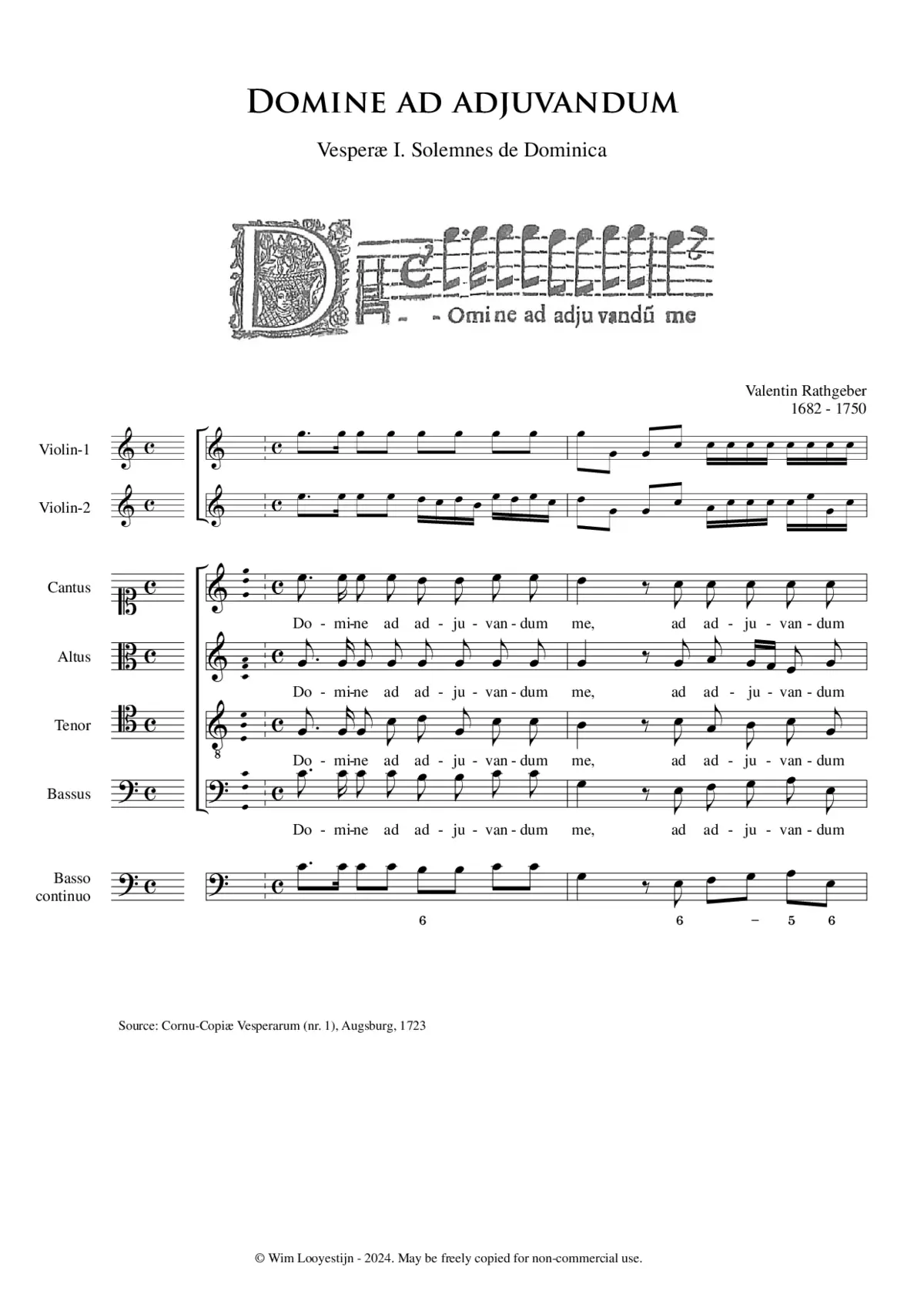 Domine ad adjuvandum, Op. II, No. 1 - Page 1