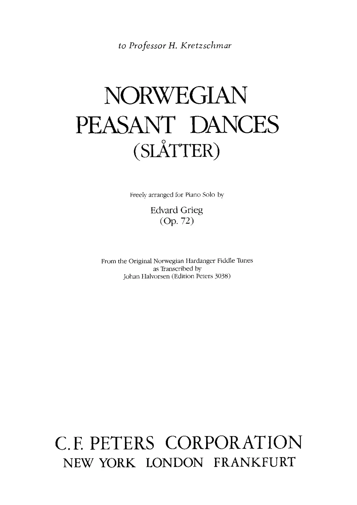 Norwegian Peasant Dances - Page 1