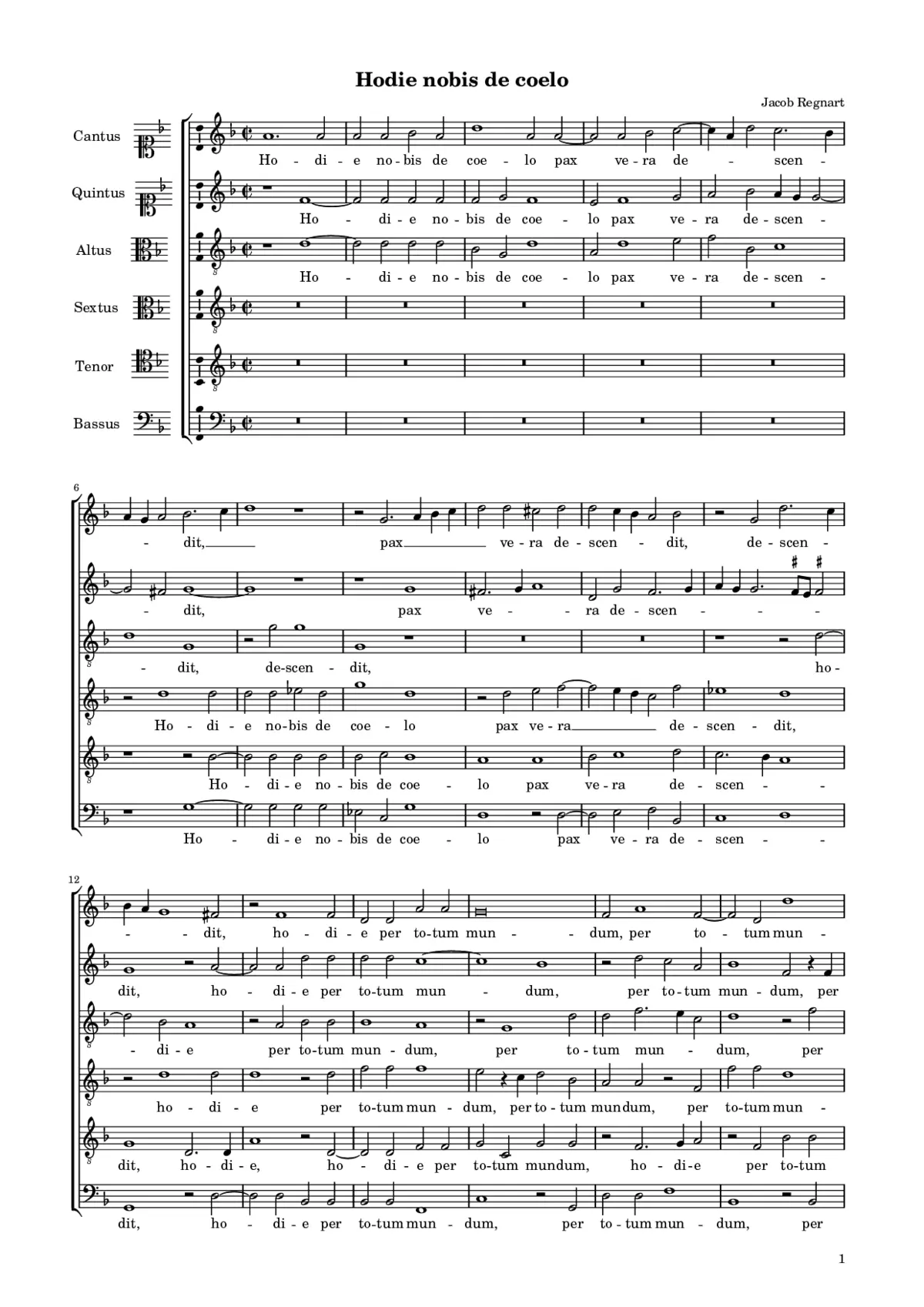 Hodie nobis de coelo - Page 1