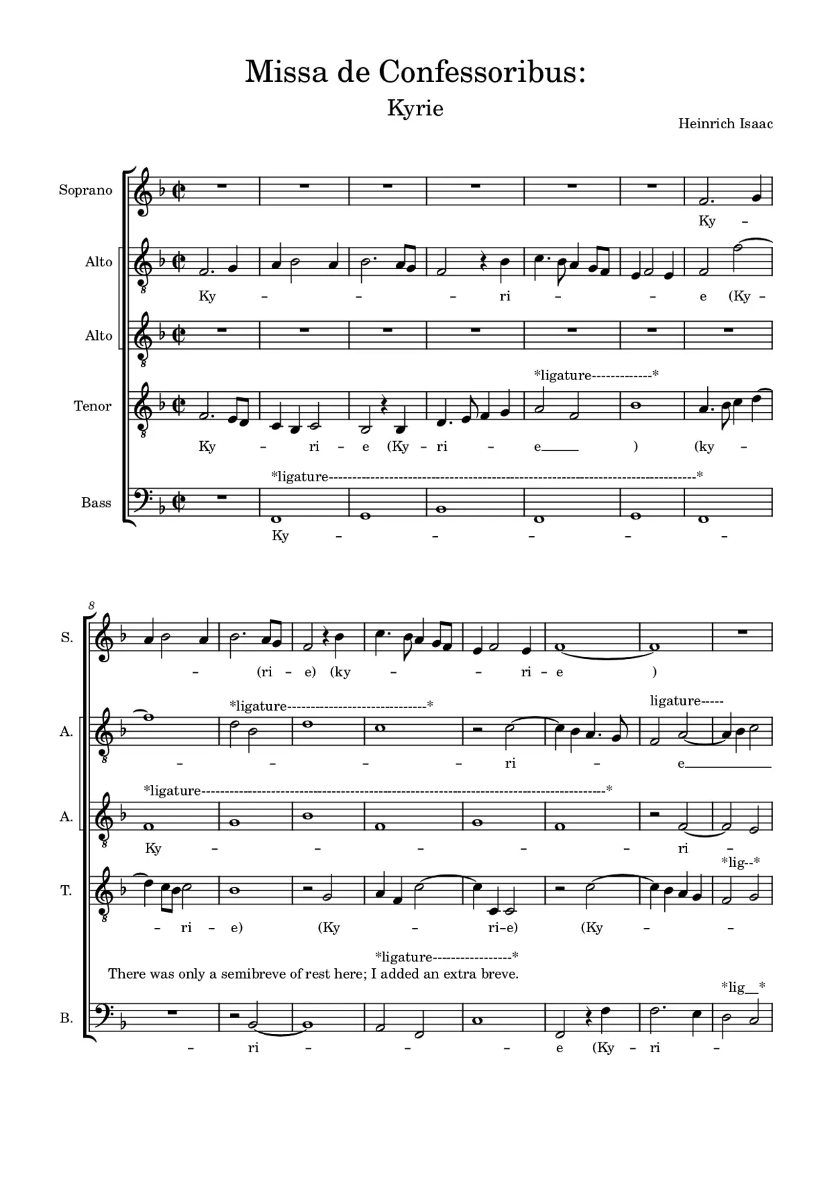 Missa de Confessoribus a 5 - Page 1
