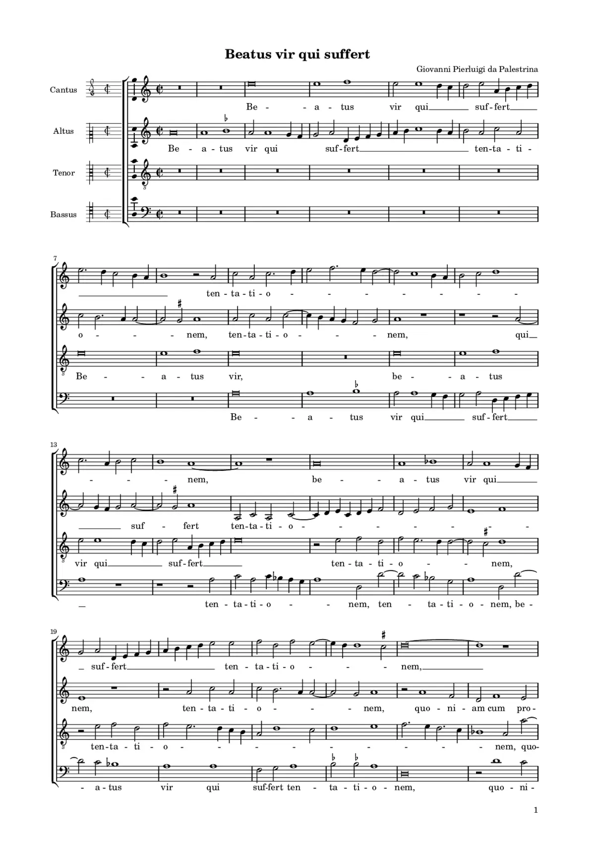 Beatus vir qui suffert - Page 1