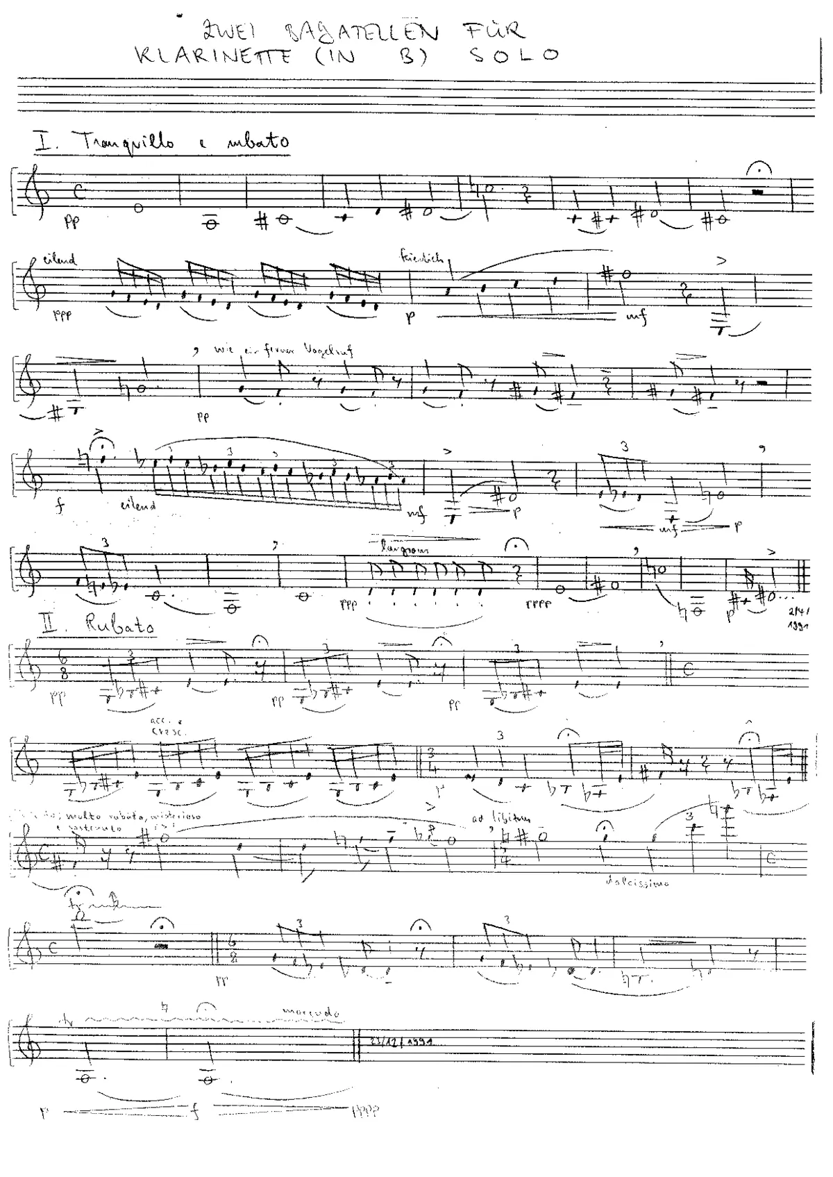 Two bagatelles - Page 1