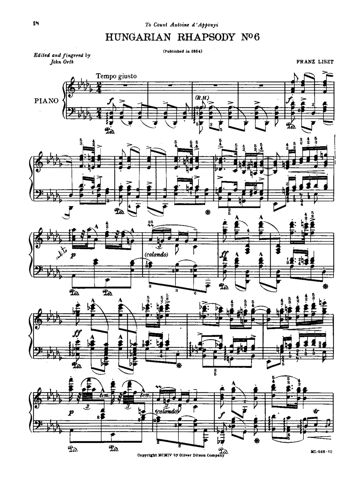 Hungarian Rhapsody No.6 - Page 1