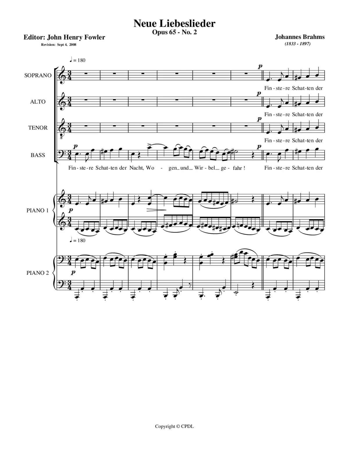 Finstere Schatten der Nacht, Op. 65, No. 2 - Page 1