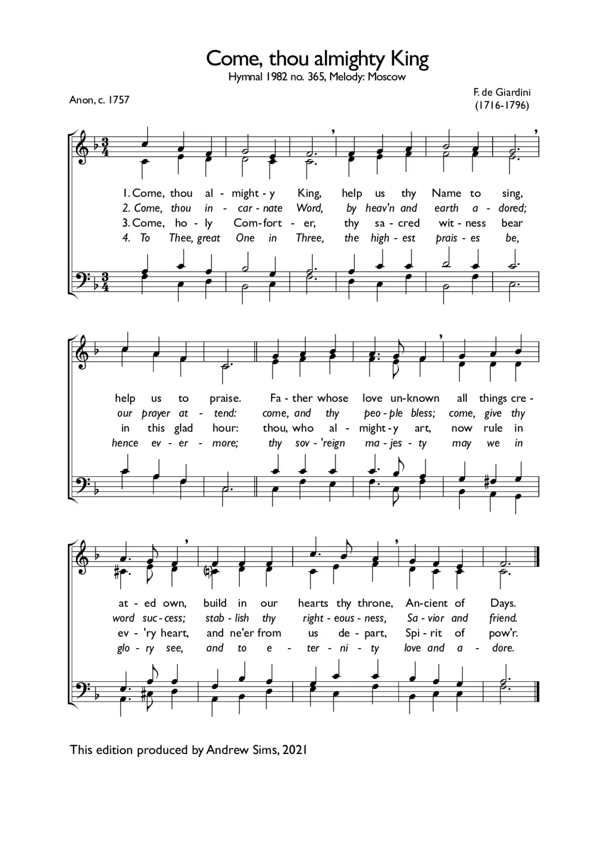 Come, Thou almighty King - Page 1