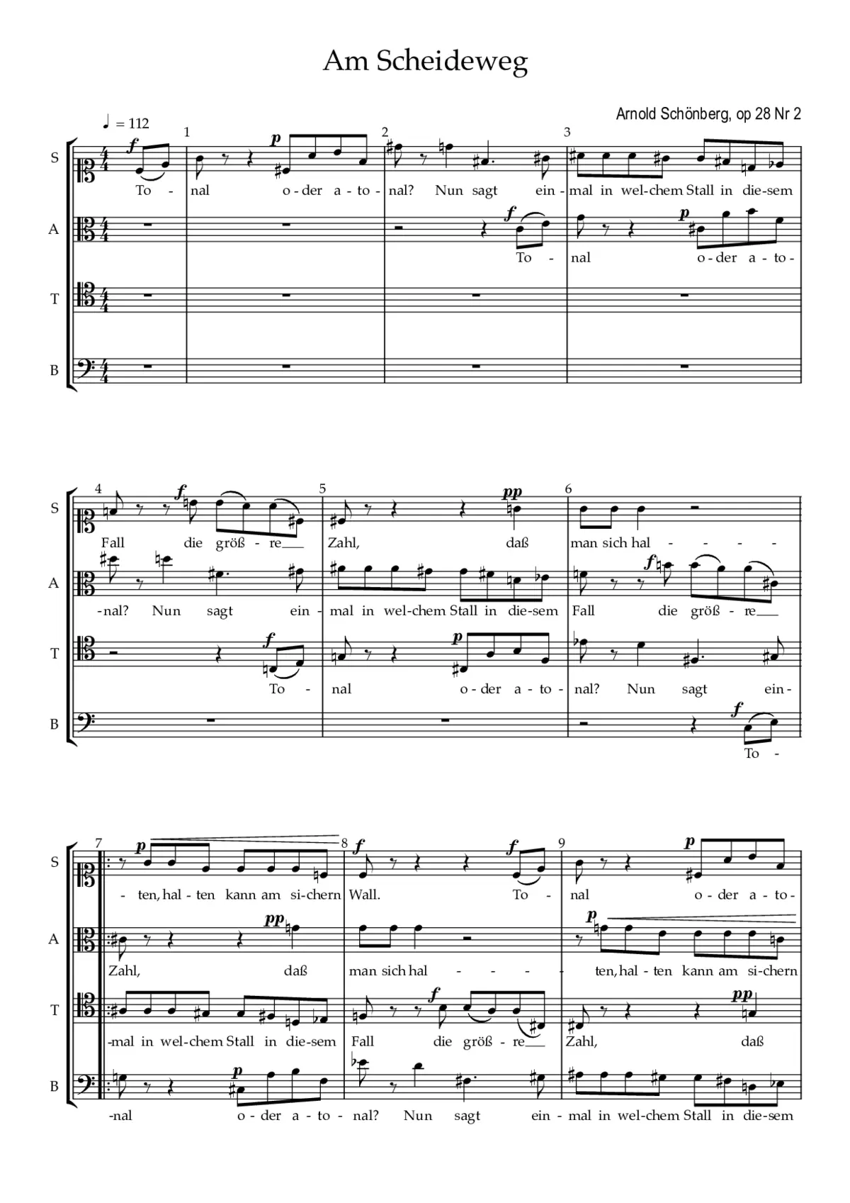 Am Scheideweg, op. 28 n.1 - Page 1