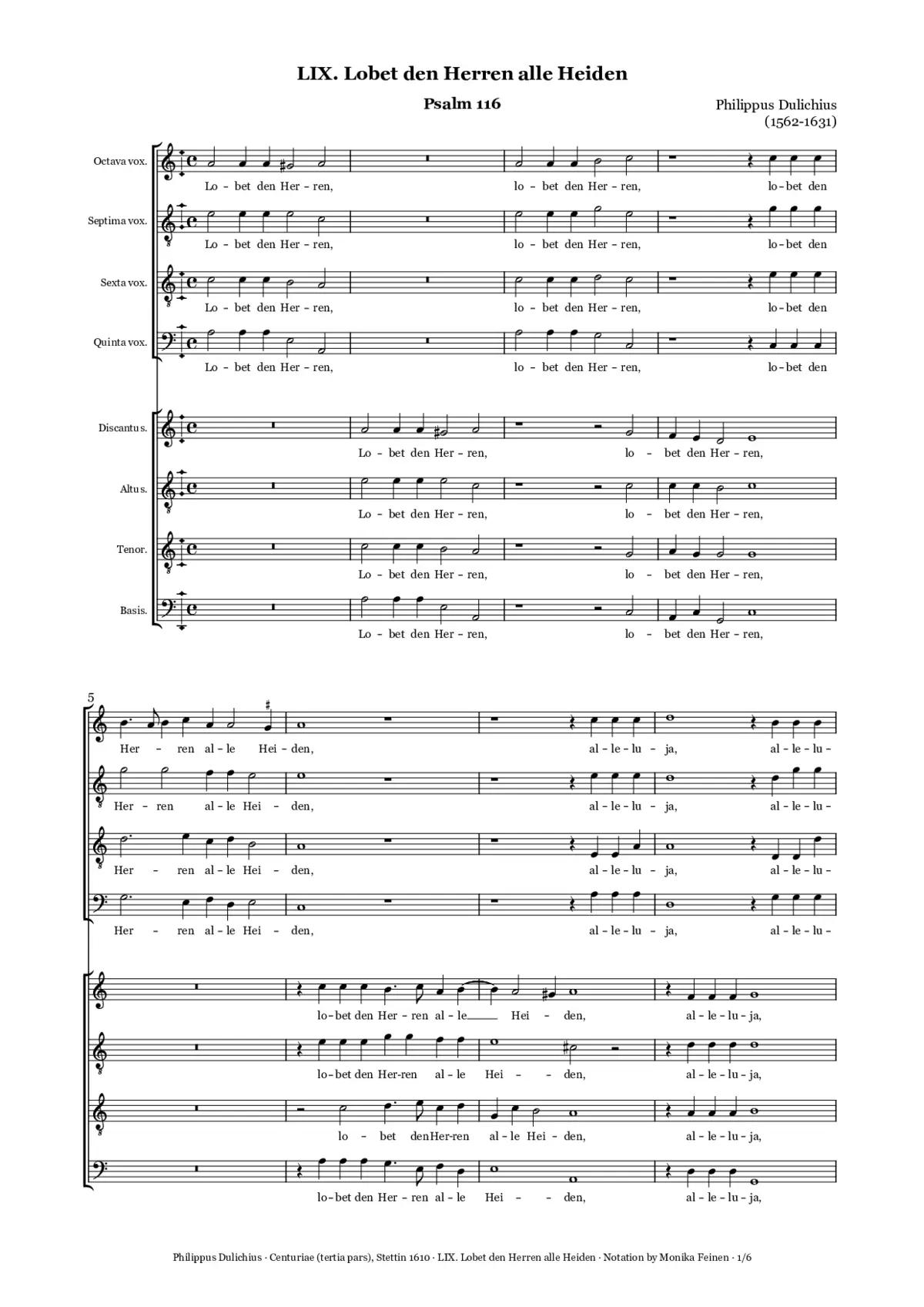 Lobet den Herren alle Heiden - Page 1