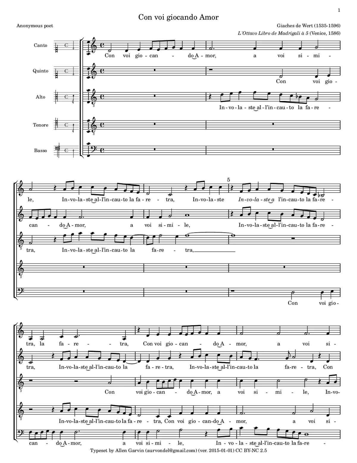 Con voi giocando Amor - Page 1