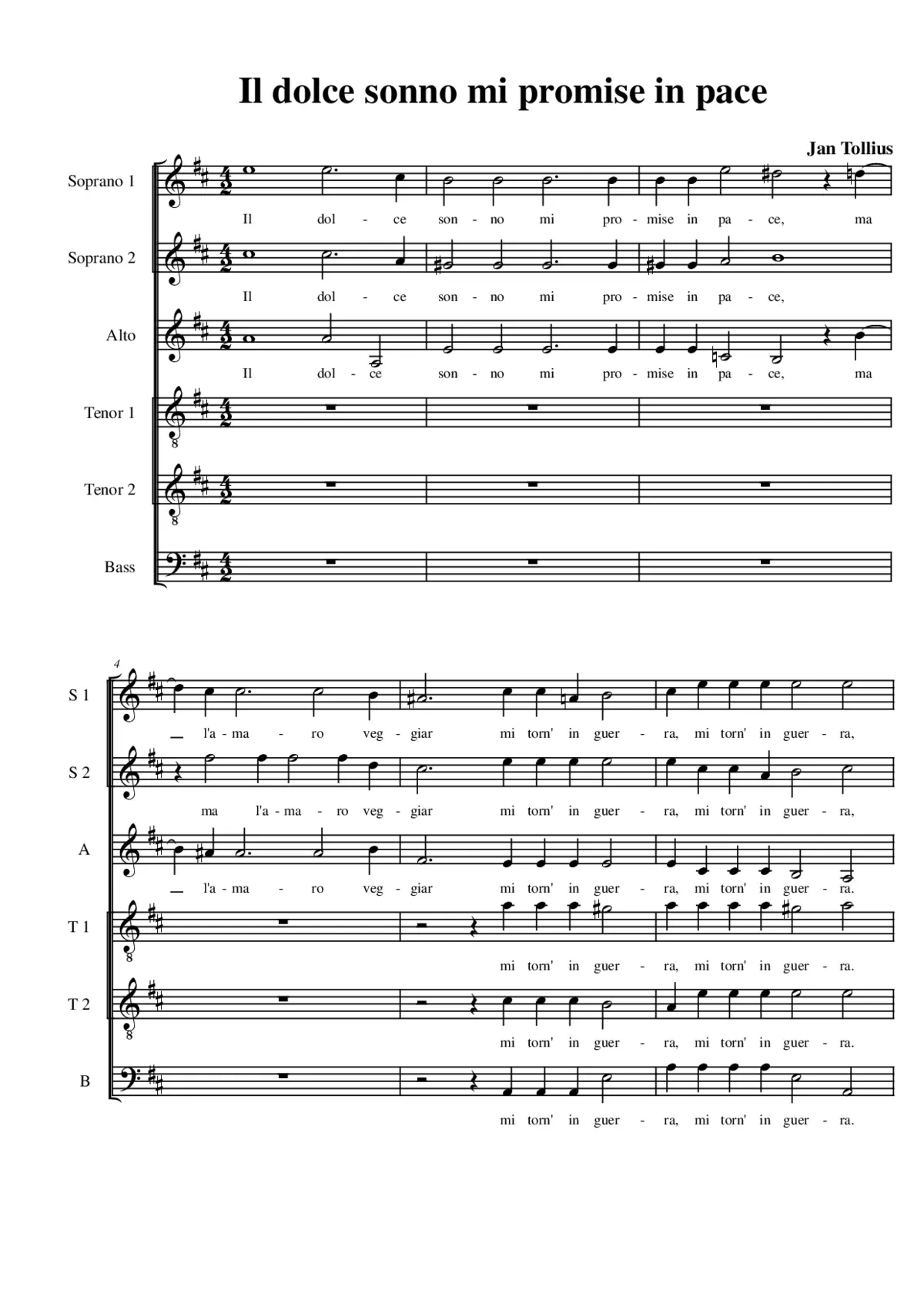 Il dolce sonno mi promise in pace - Page 1