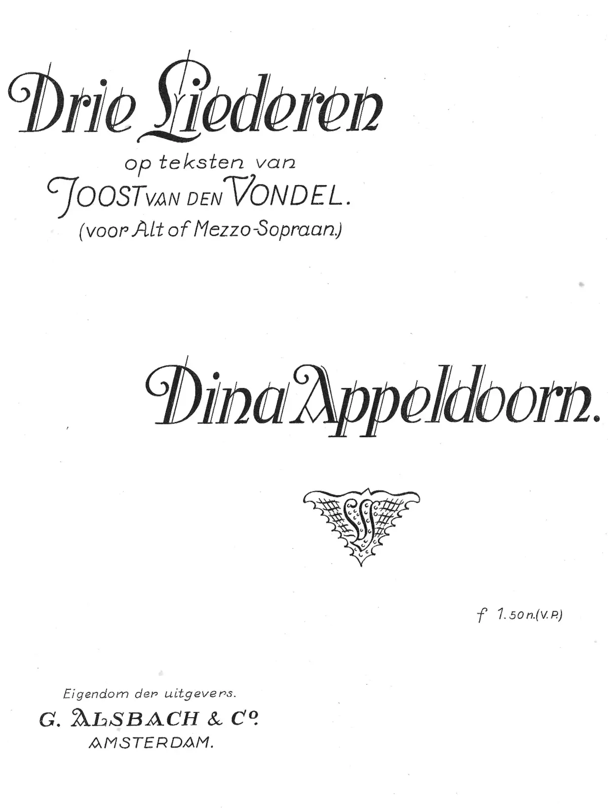 3 Liederen op teksten van Joost van den Vondel - Page 1