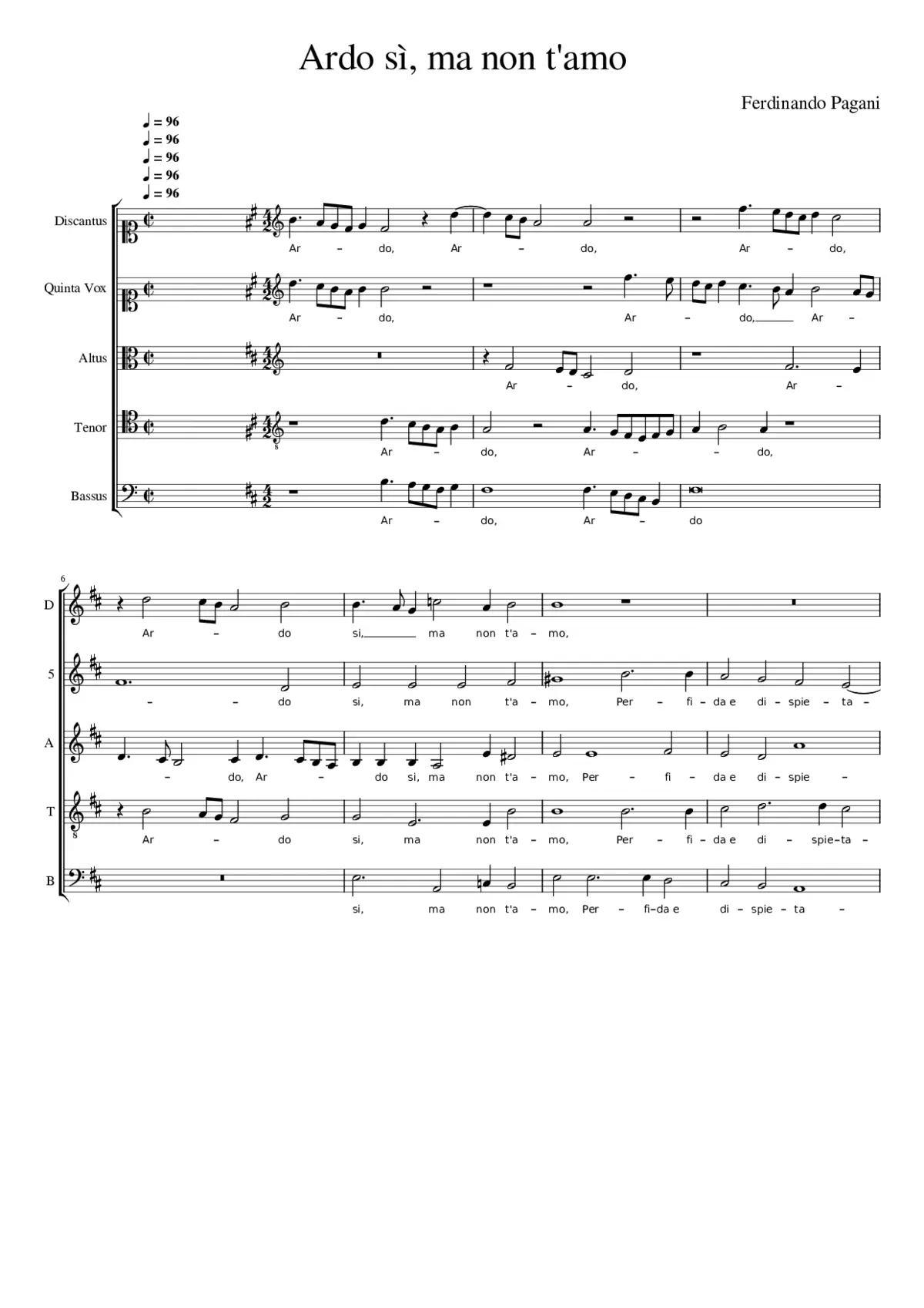 Ardo sì ma non t'amo - Page 1
