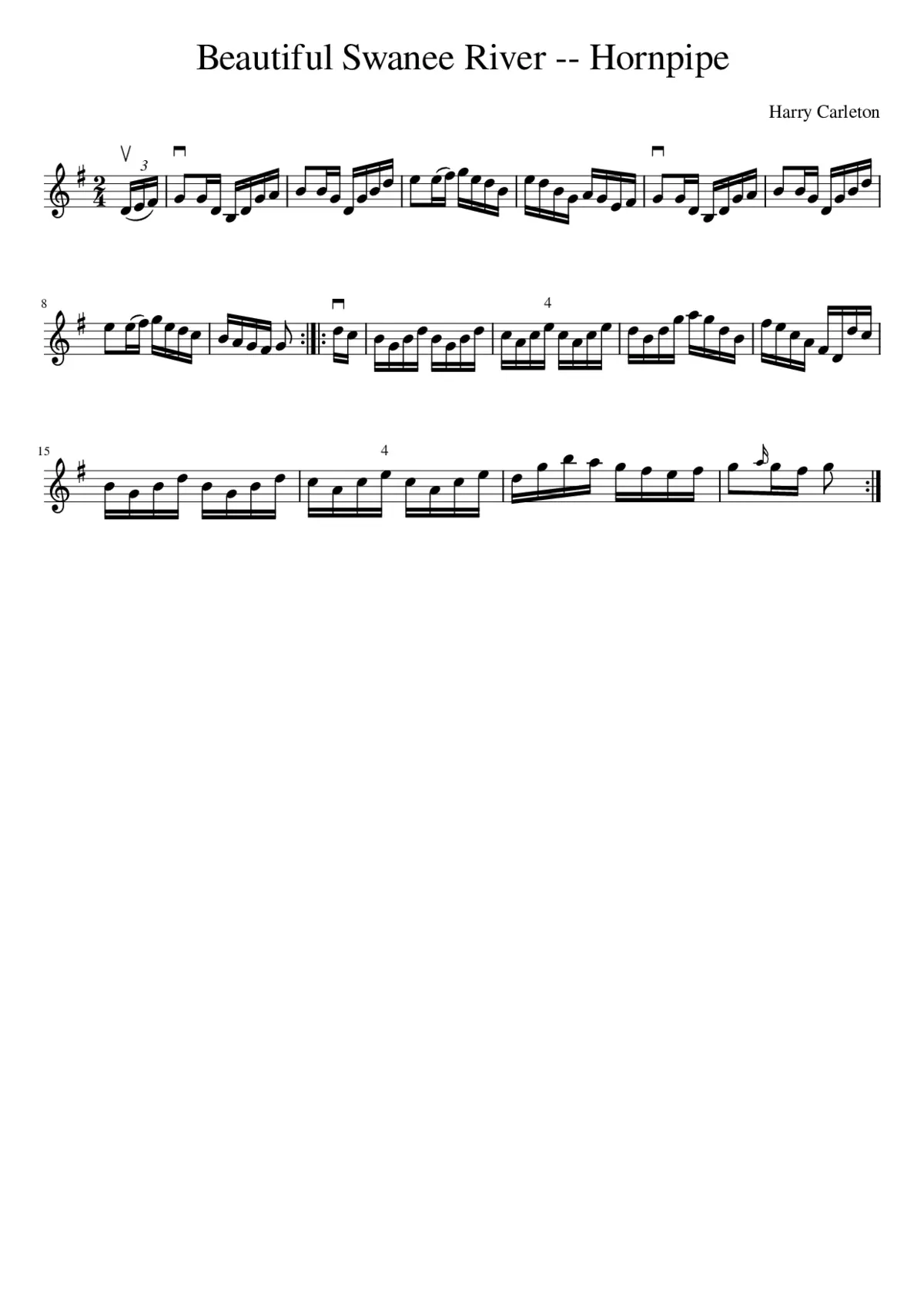 Beautiful Swanee River -- Hornpipe - Page 1