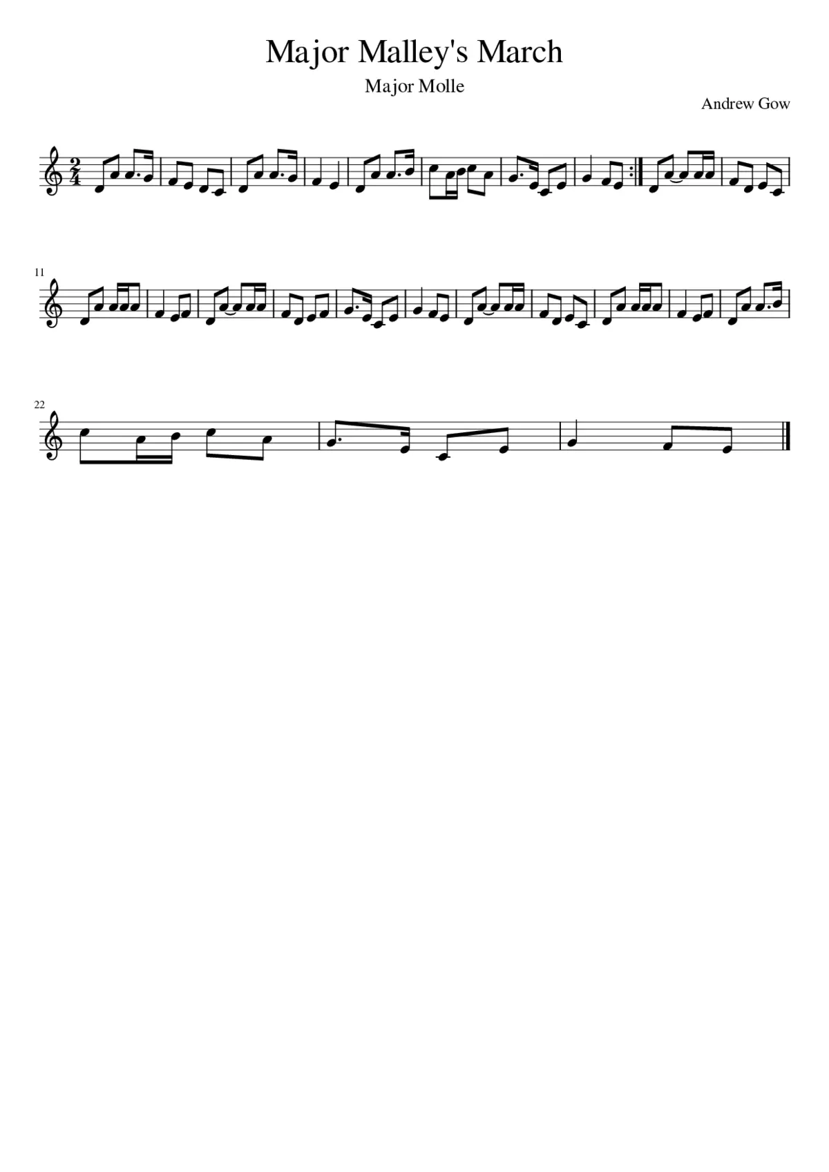 Major Malley's March - Page 1