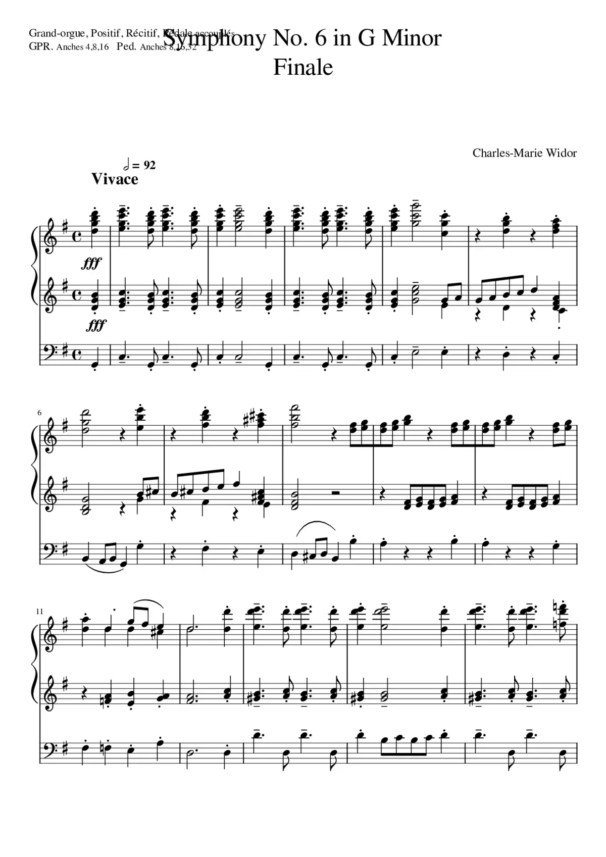 Charles-Marie Widor - Symphony No 6. Finale - Page 1
