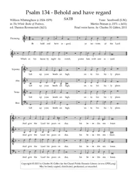 Psalm 134 - Behold and have regard