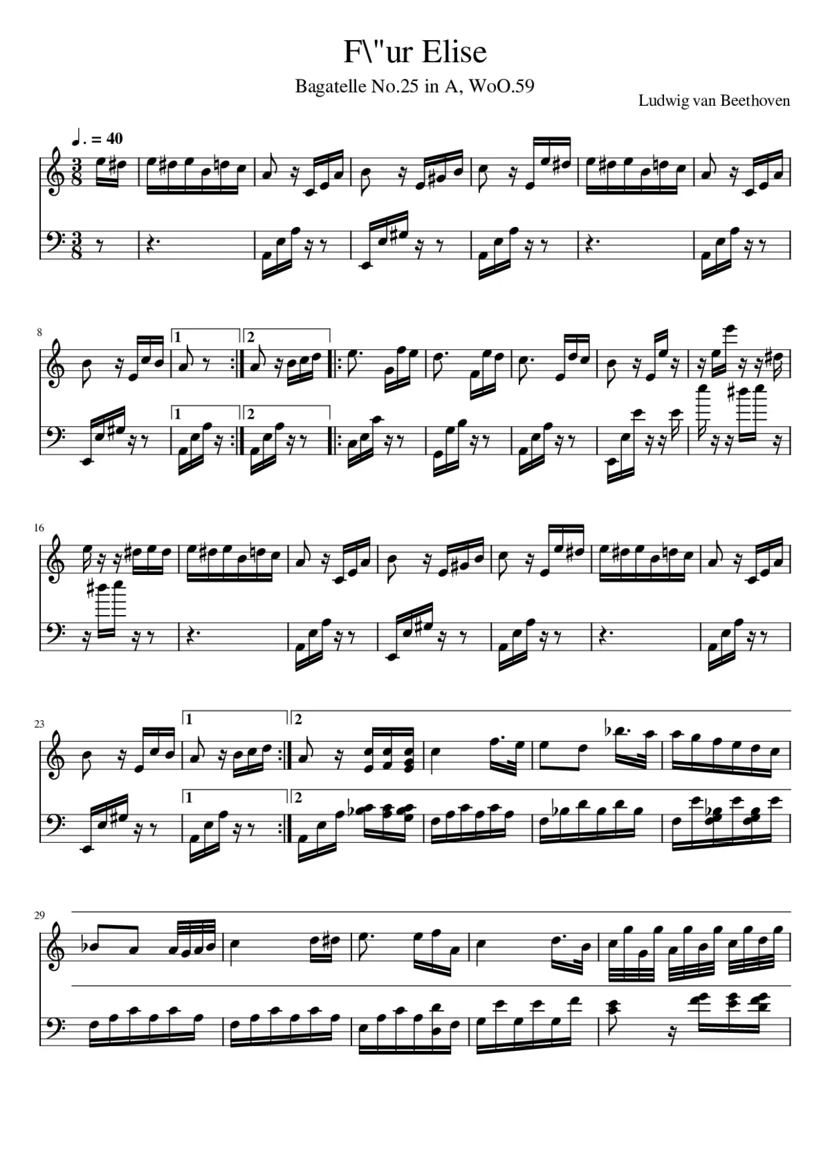 Für Elise WoO 59 - Page 1