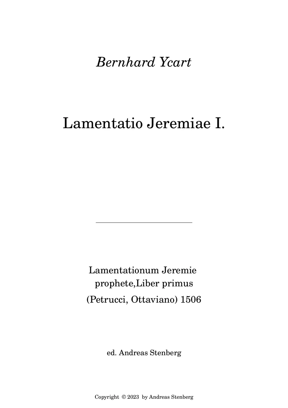 Lamentatio Jeremiae Prophete I. - Page 1