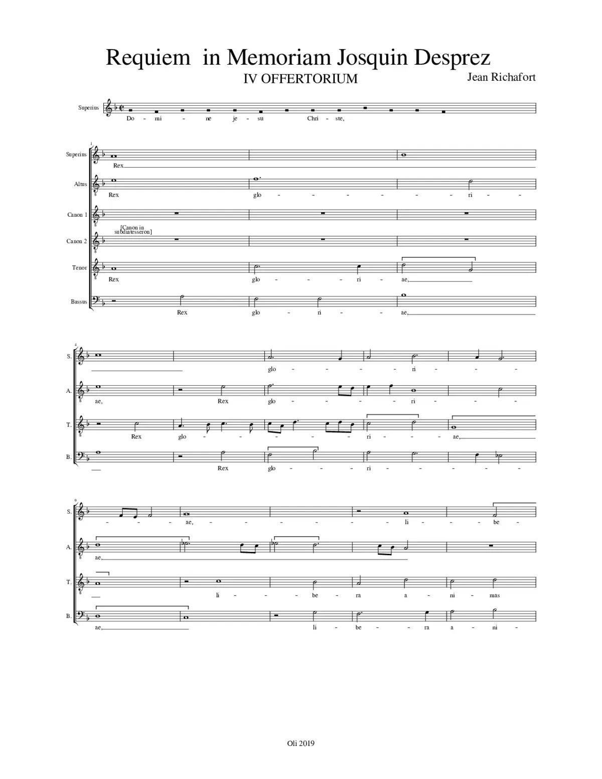 Requiem in Memoriam Josquin Desprez - Page 1