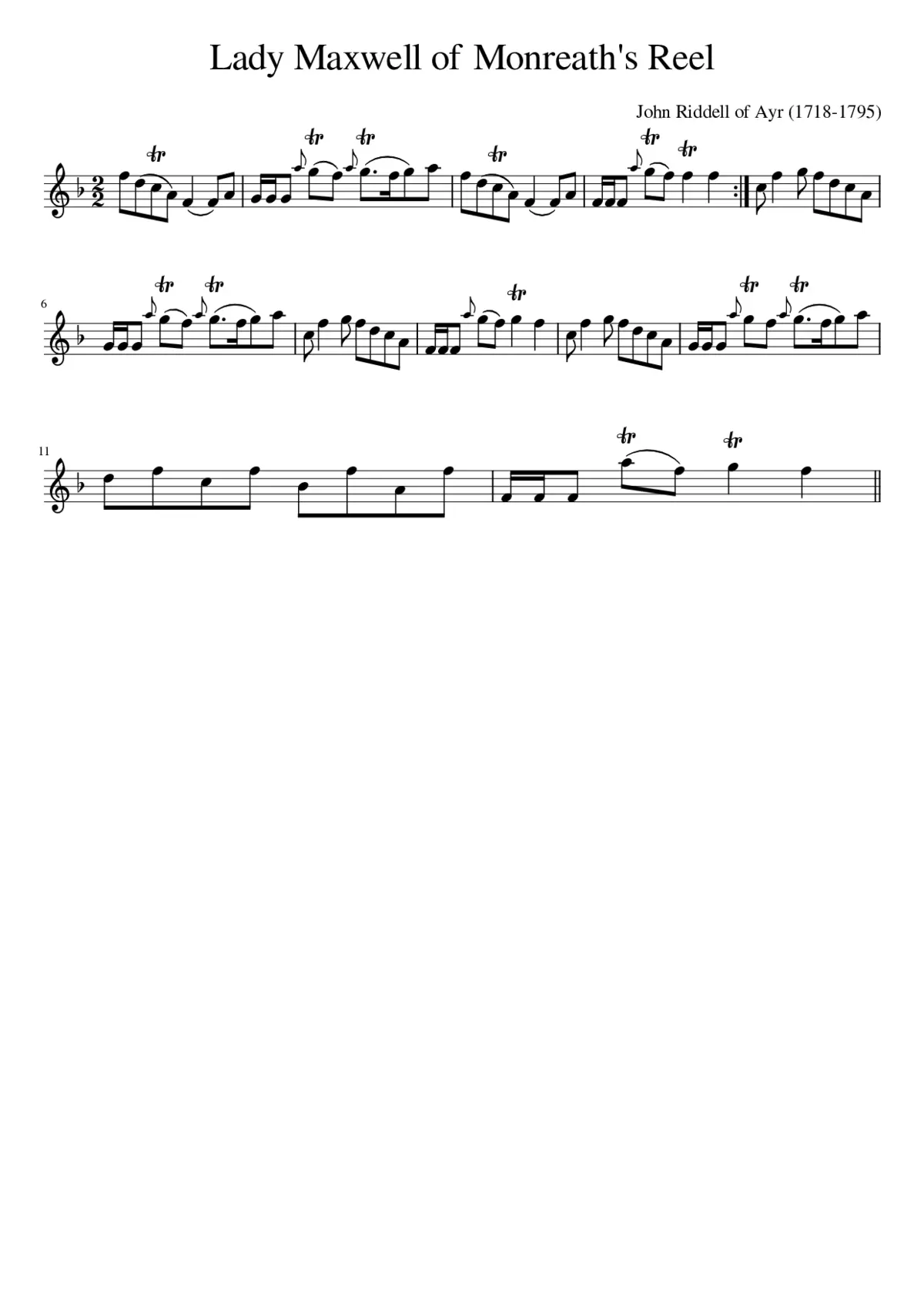 Lady Maxwell of Monreath's Reel - Page 1