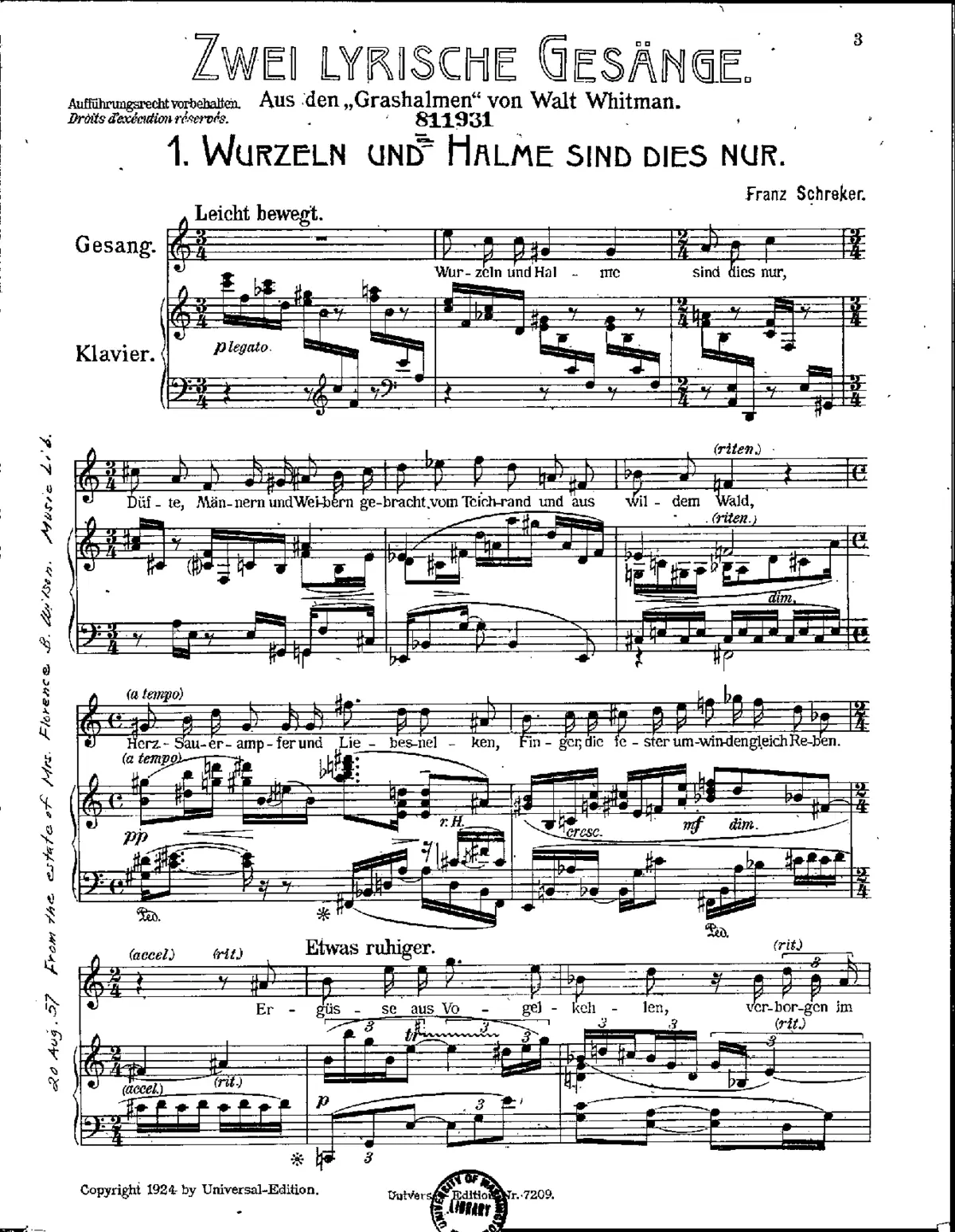 2 Lyrische Gesänge - Page 1