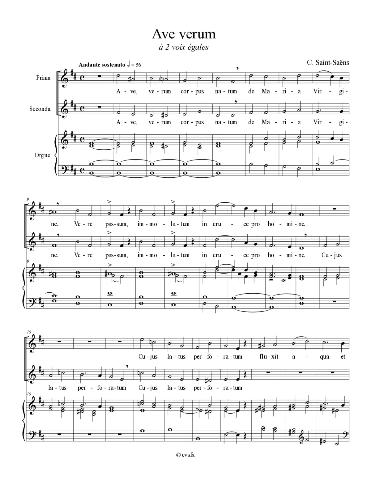 Ave verum à 2 voix égales - Page 1