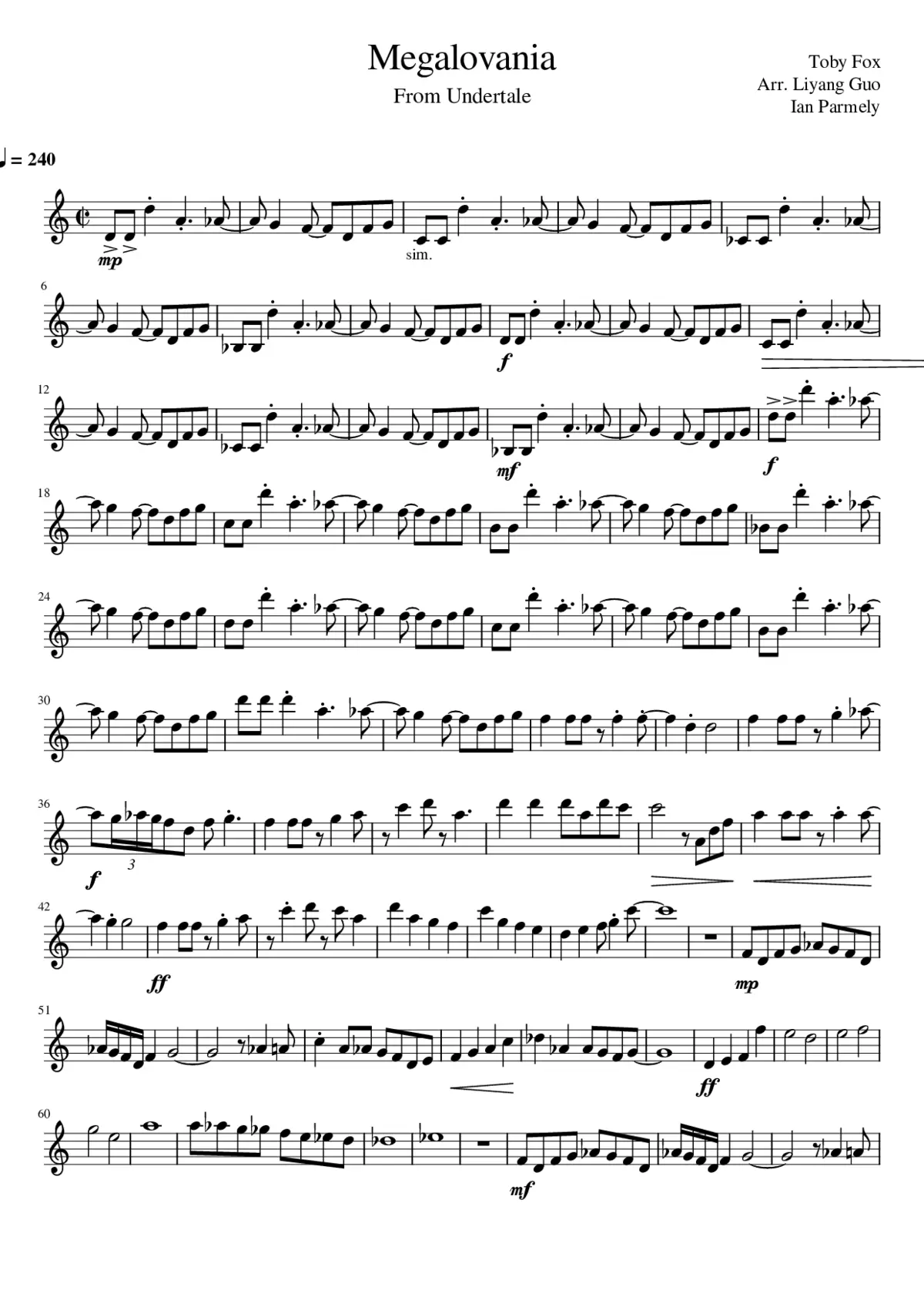 Megalovania - Page 1