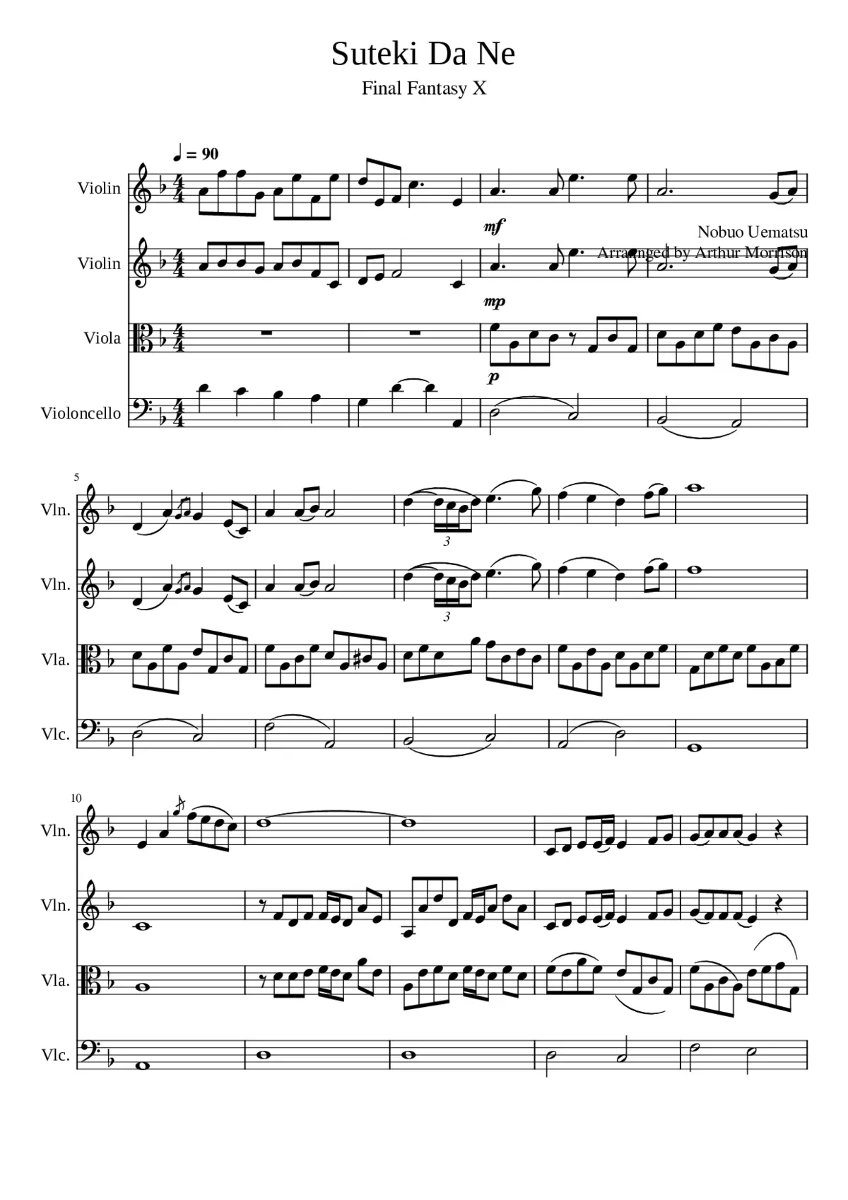 Final Fantasy X - Suteki Da Ne (Isn't it Beautiful) - Page 1