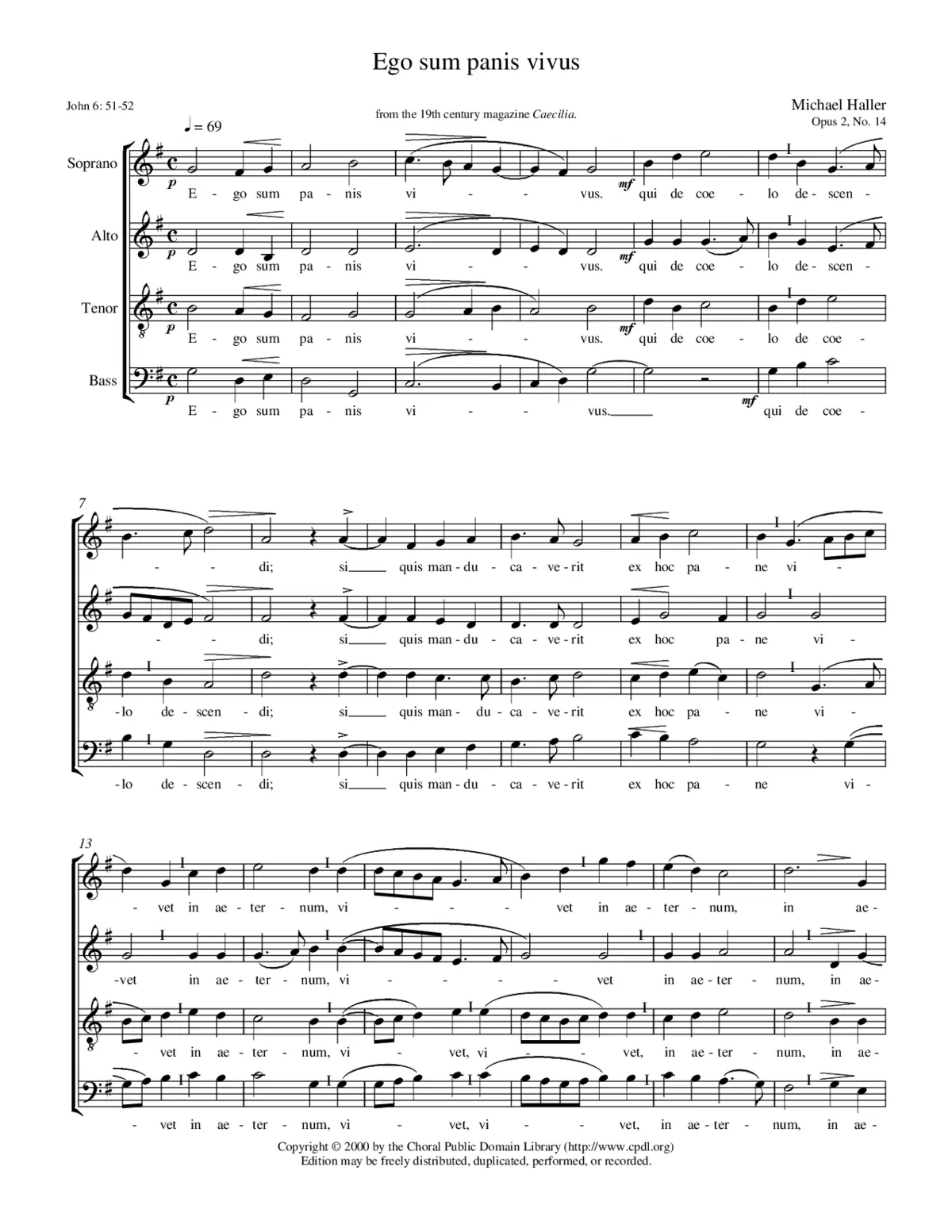 Ego sum panis vivus, Op. 2, No. 14 - Page 1