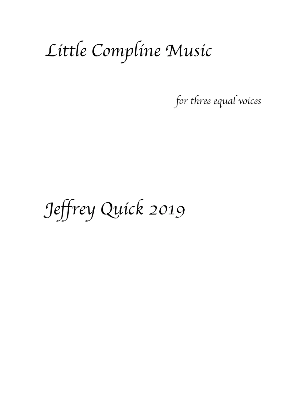 Little Compline Music - Page 1