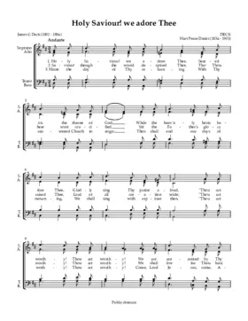 Holy Saviour! we adore Thee