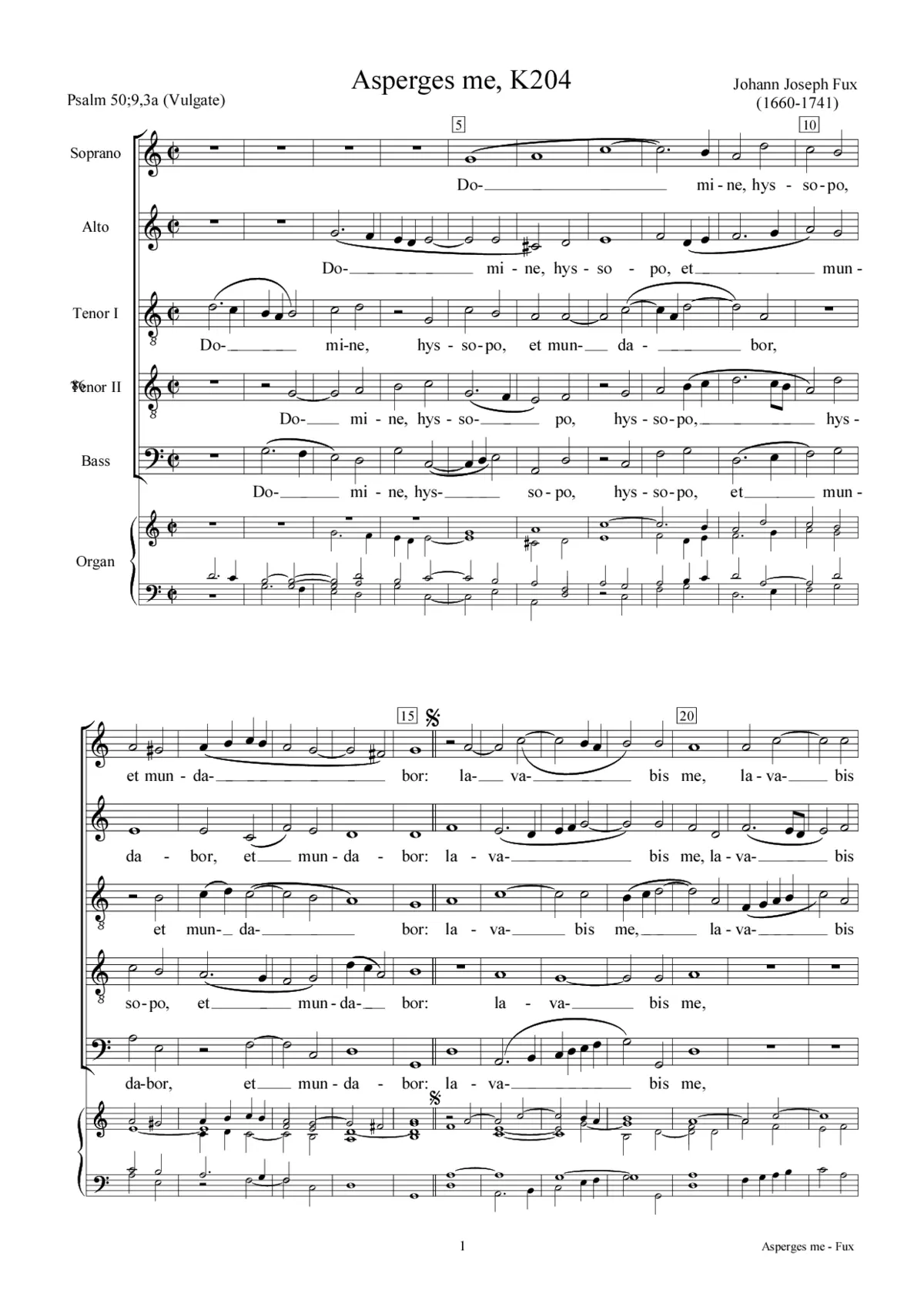 Asperges me, K204 - Page 1