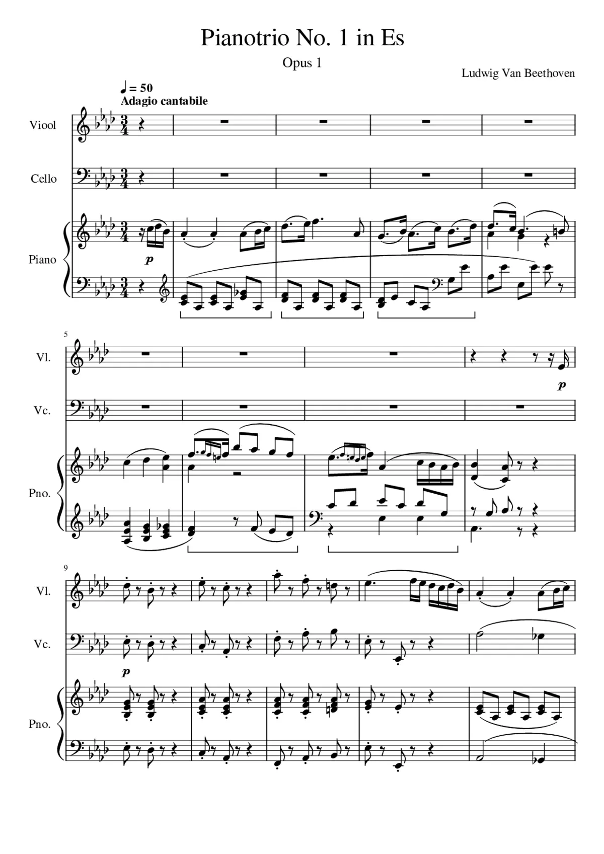 Piano Trio in E-flat major Op.1 No.1 - Page 1