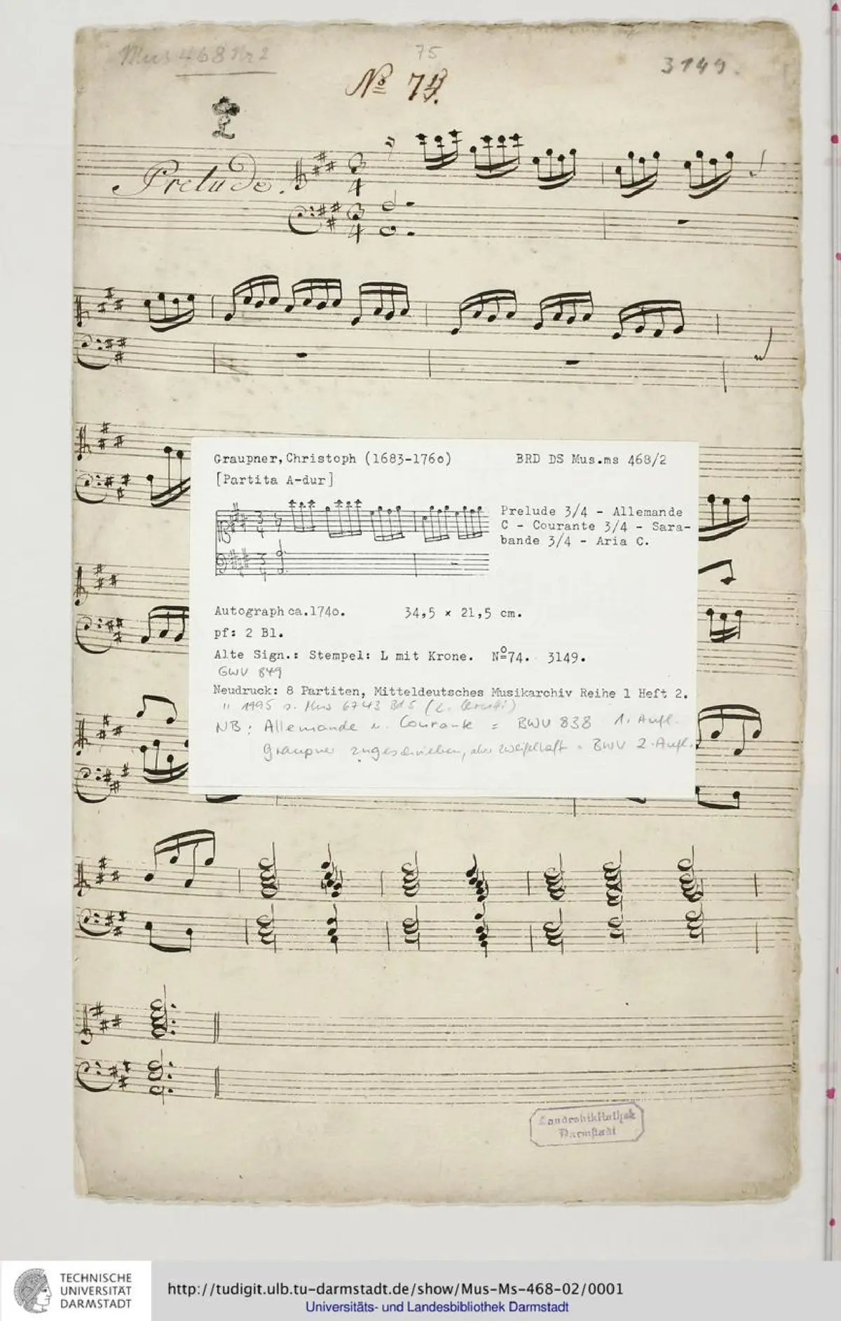 Partita in A major - Page 1