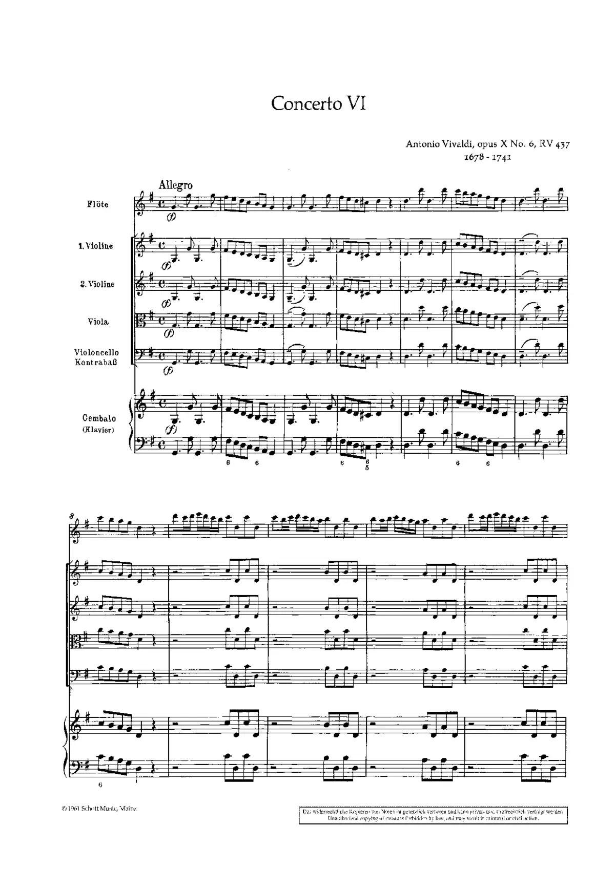 Flute Concerto in G major - Page 1