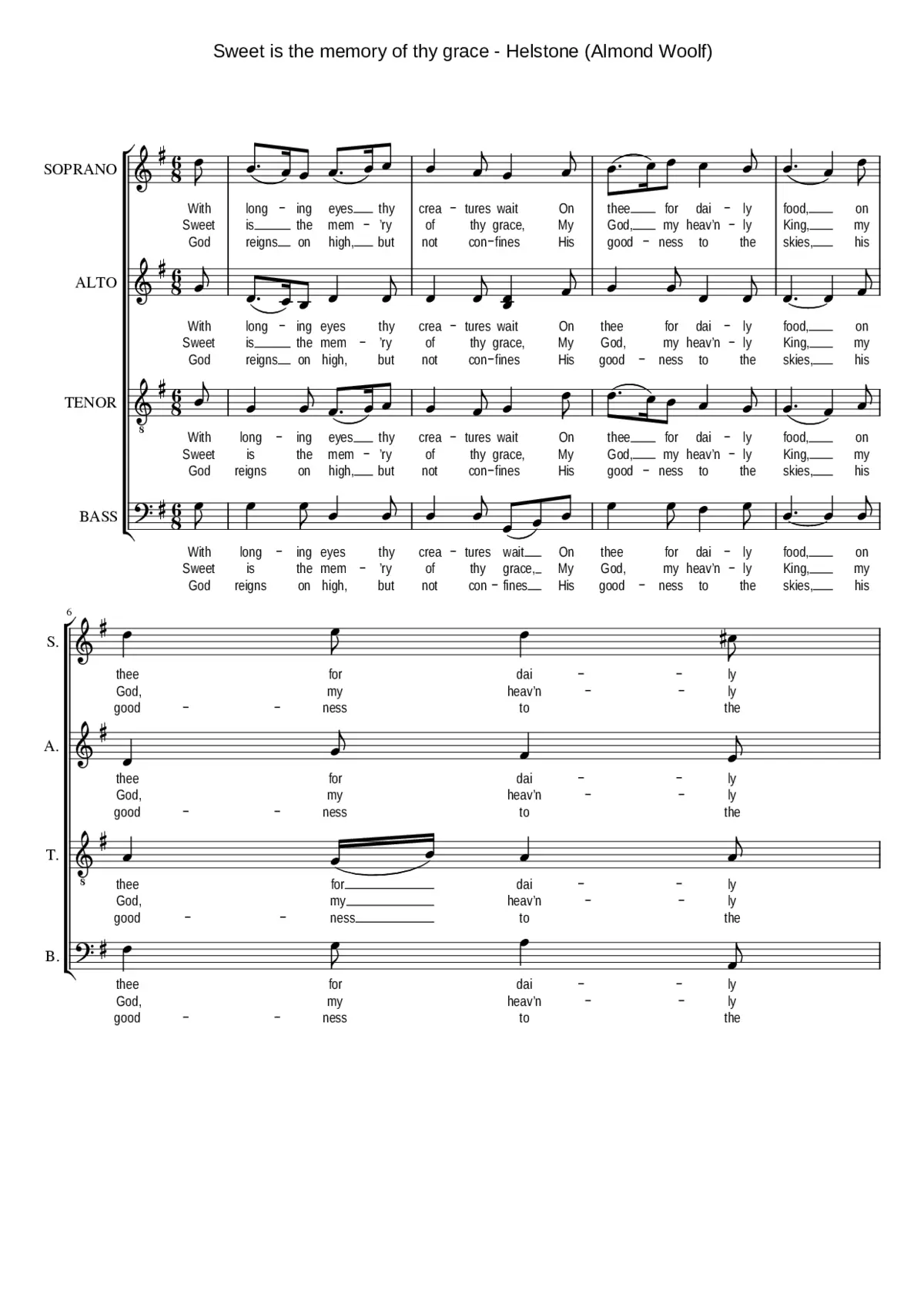 Sweet is the memory of thy grace - Page 1