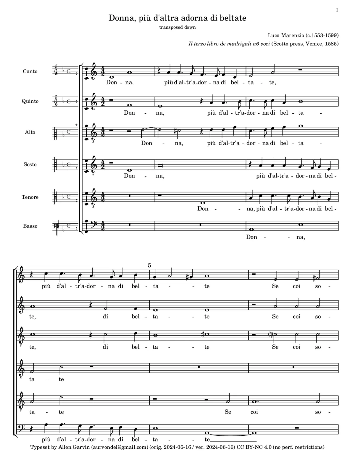 Donna, più d'altra adorna di beltate - Page 1