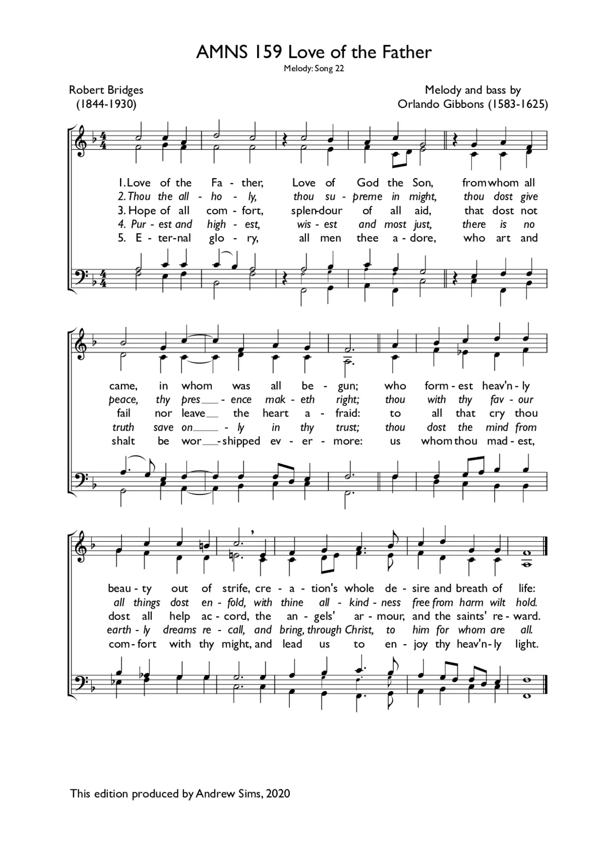 Love of the Father, love of God the Son - Page 1
