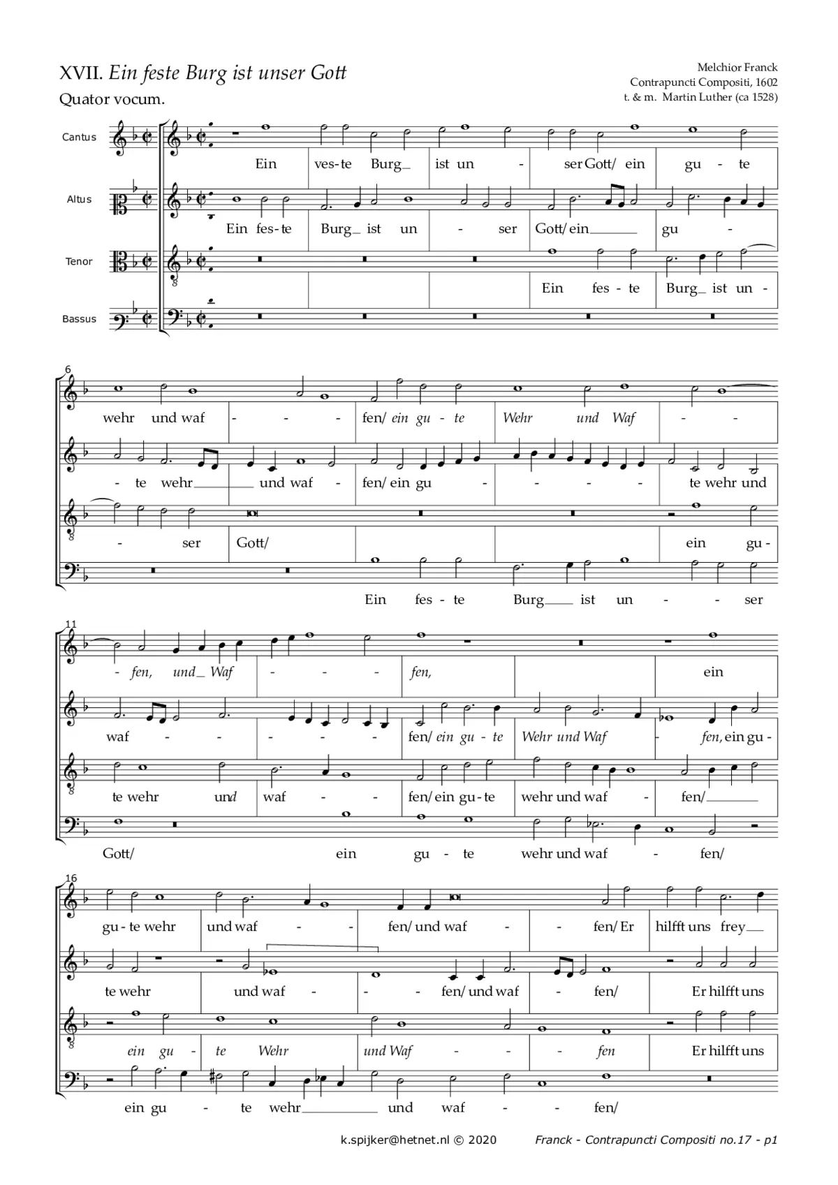 Ein feste Burg ist unser Gott a 4 - Page 1