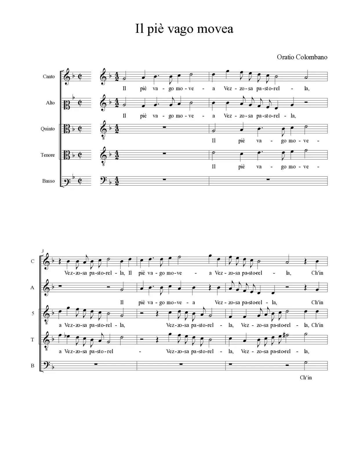 Il piè vago movea - Page 1