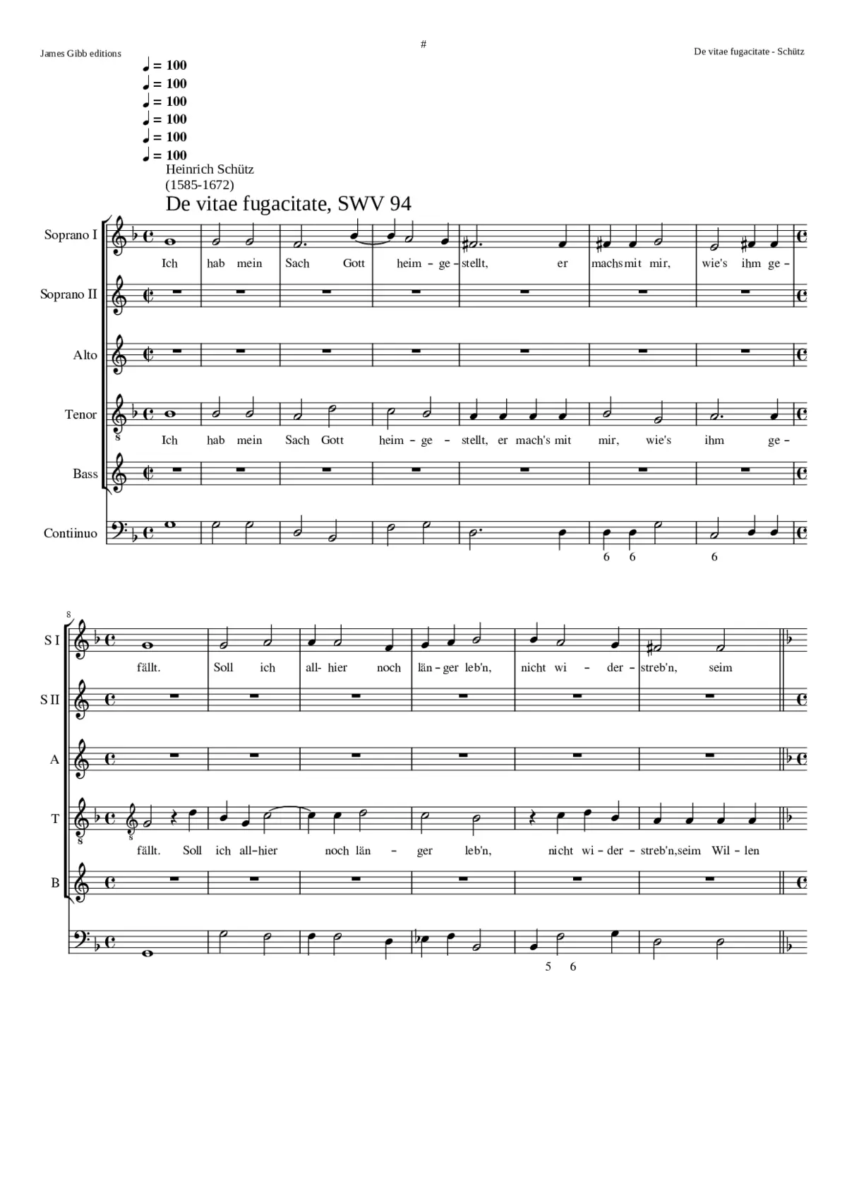 De vitae fugacitate SwV 94 - Page 1