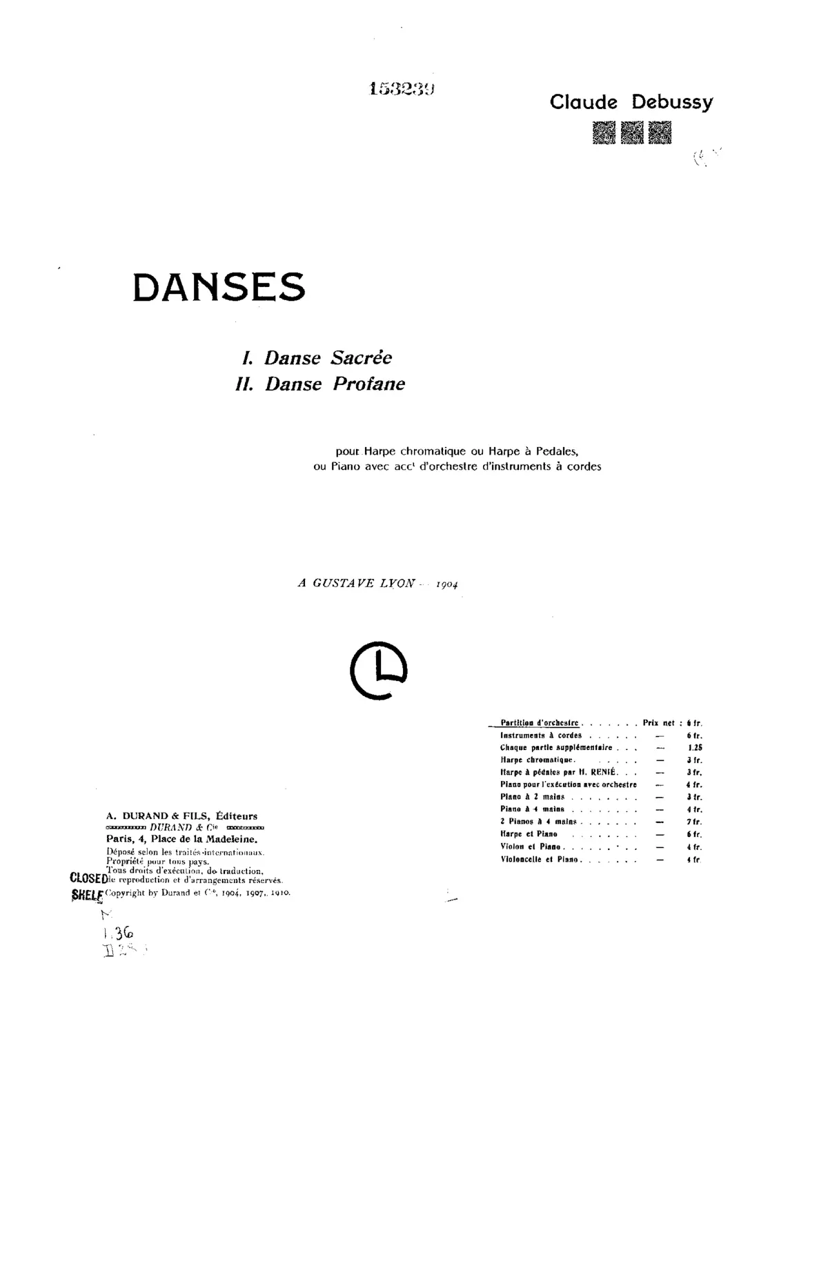 Danse Sacrée et Danse Profane - Page 1