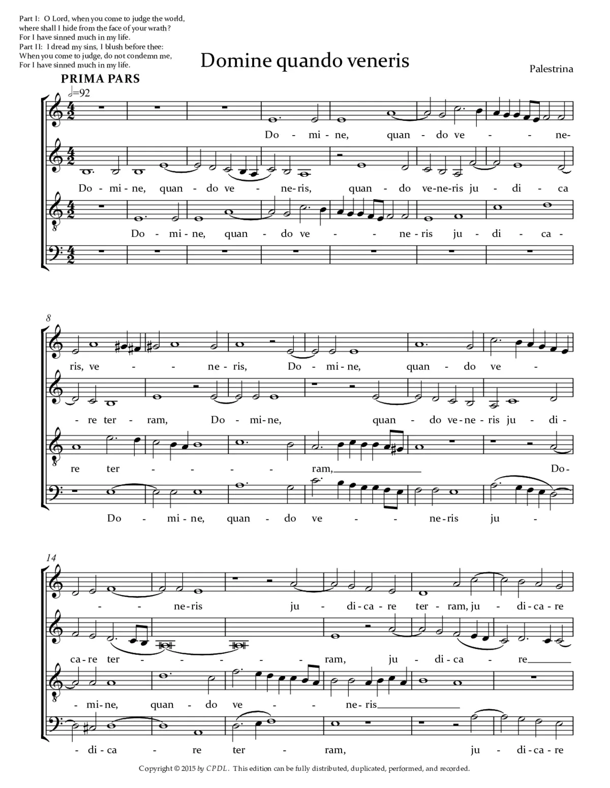 Domine, quando veneris - Page 1