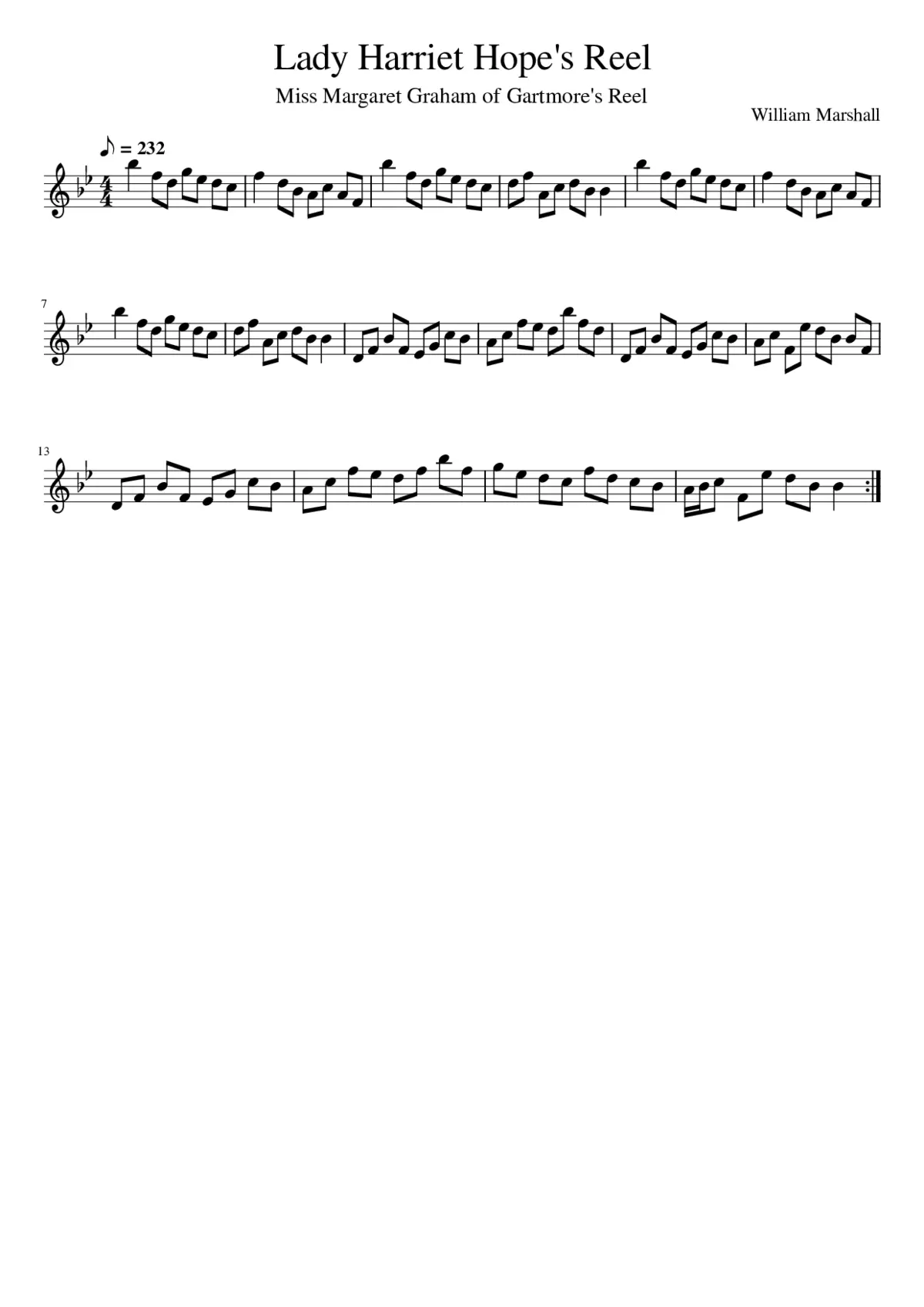 Lady Harriet Hope's Reel - Page 1