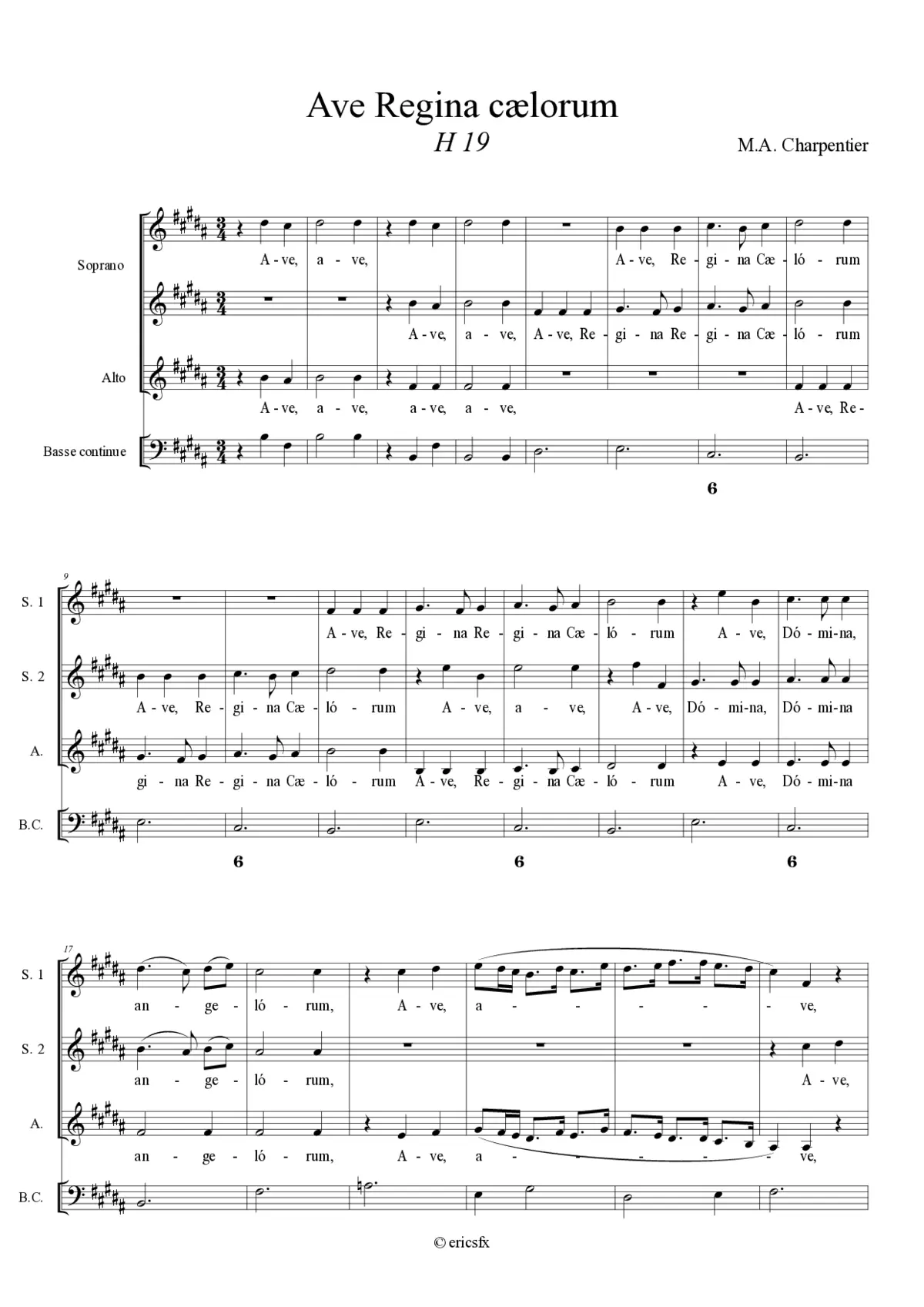 Ave regina caelorum, H. 19 - Page 1