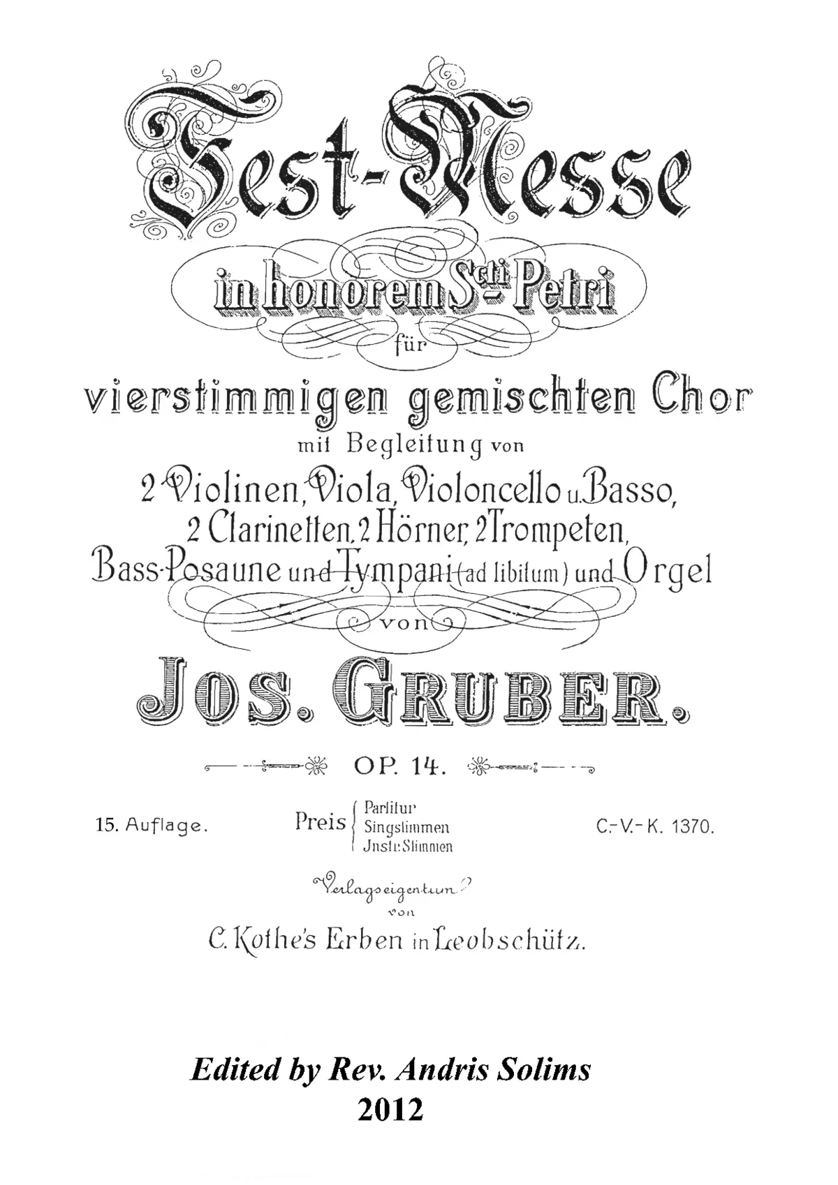 Fest-Messe in honorem Sancti Petri - Page 1