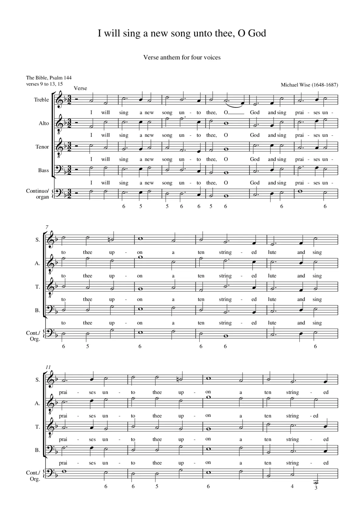 I will sing a new song unto Thee, O God - Page 1