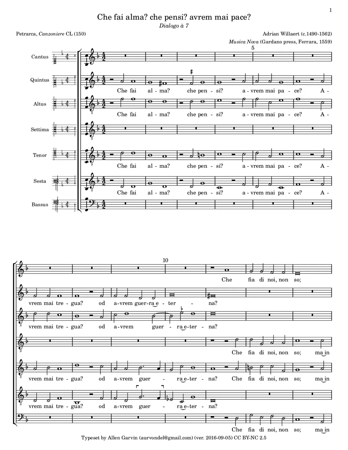 Che fai alma? che pensi? avrem mai pace? - Page 1